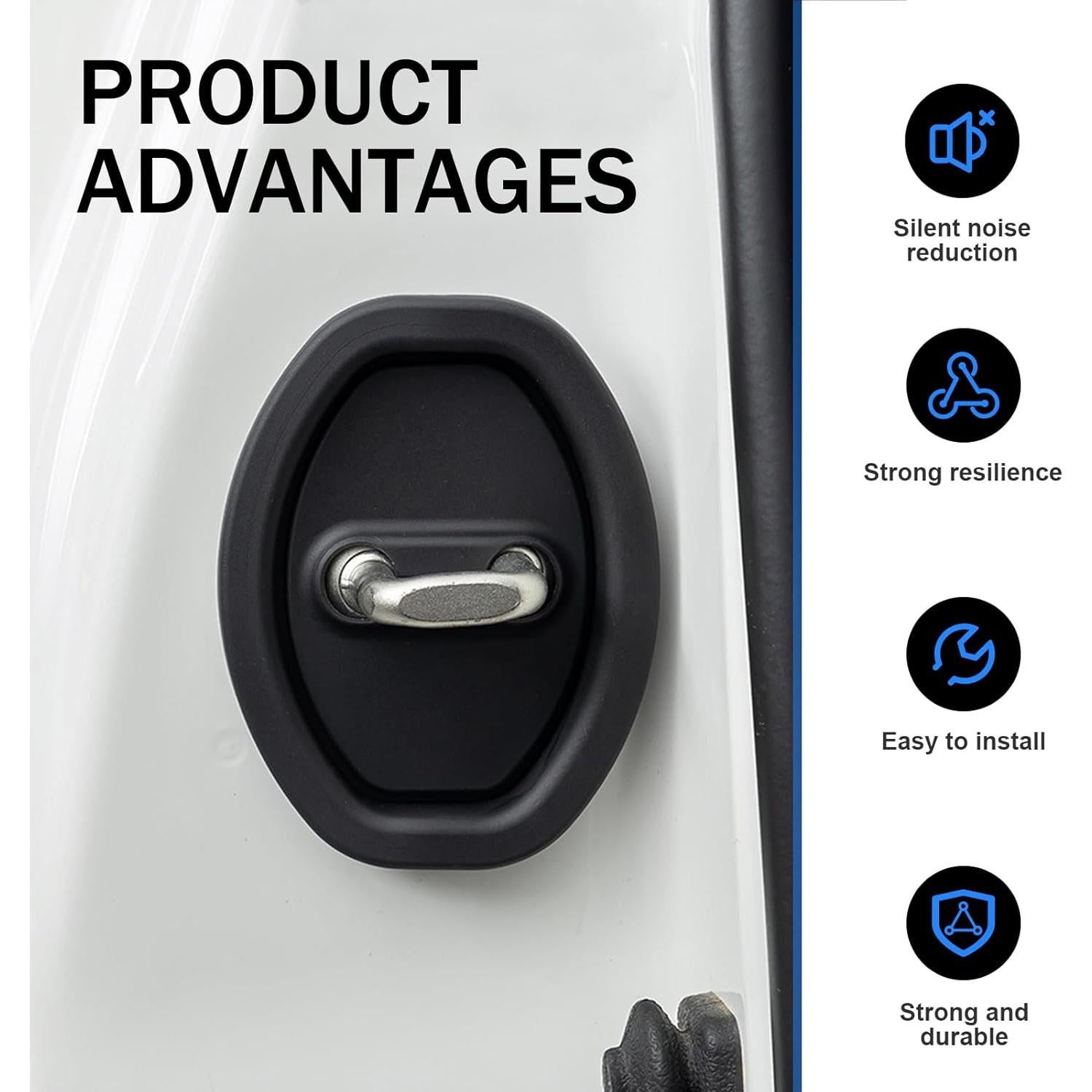 Protector de Cerradura de Puerta de Coche cerfioo 2 PCS Silicona