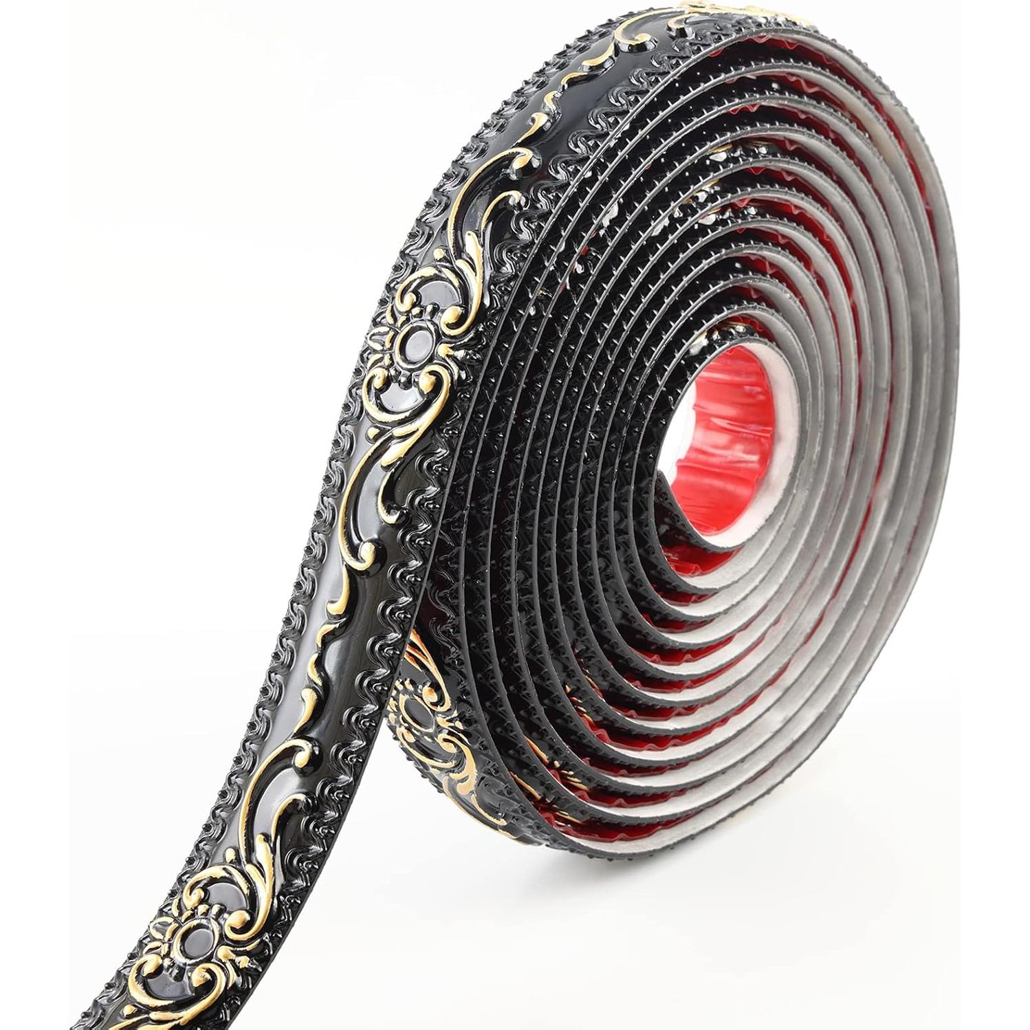 Moldura de Pared Flexible Gaahing 5m x 3.6cm Autoadhesiva Negra