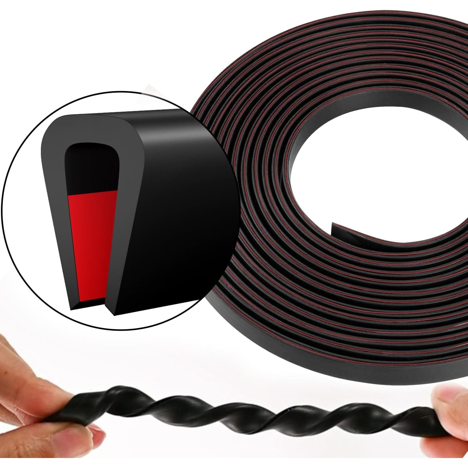 Bisel de Silicona Autoadhesivo Pettyelf Negro 3.05 m