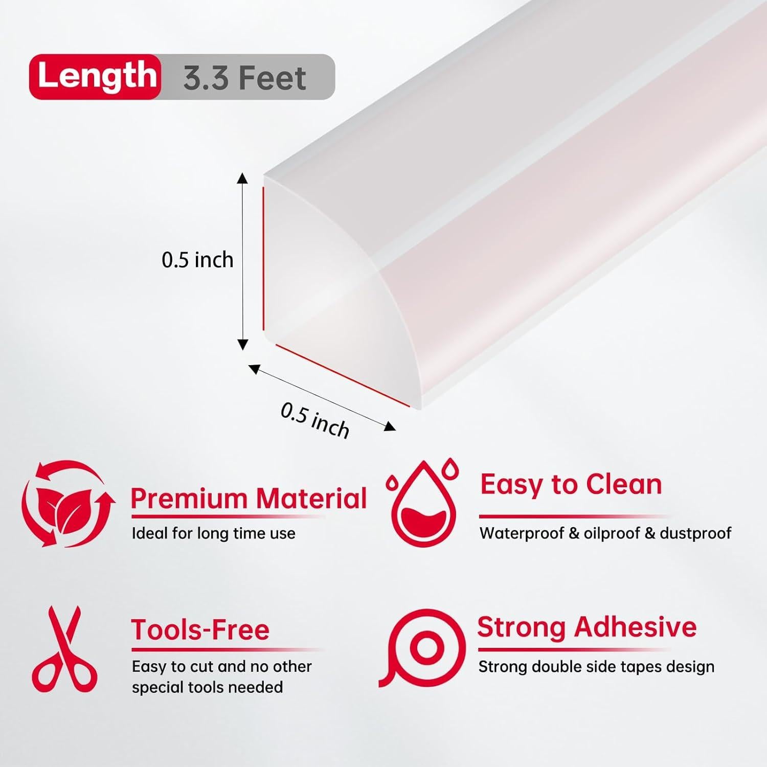 Moldura Flexible Autoadhesiva LSGCQ 1.0m Transparente