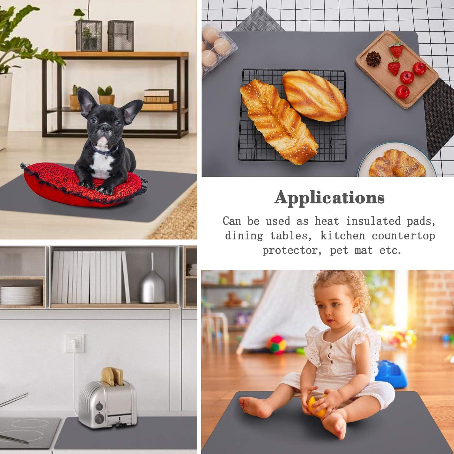 Alfombrilla de Silicona Gartful 80x60cm Gris Oscuro Antiadherente