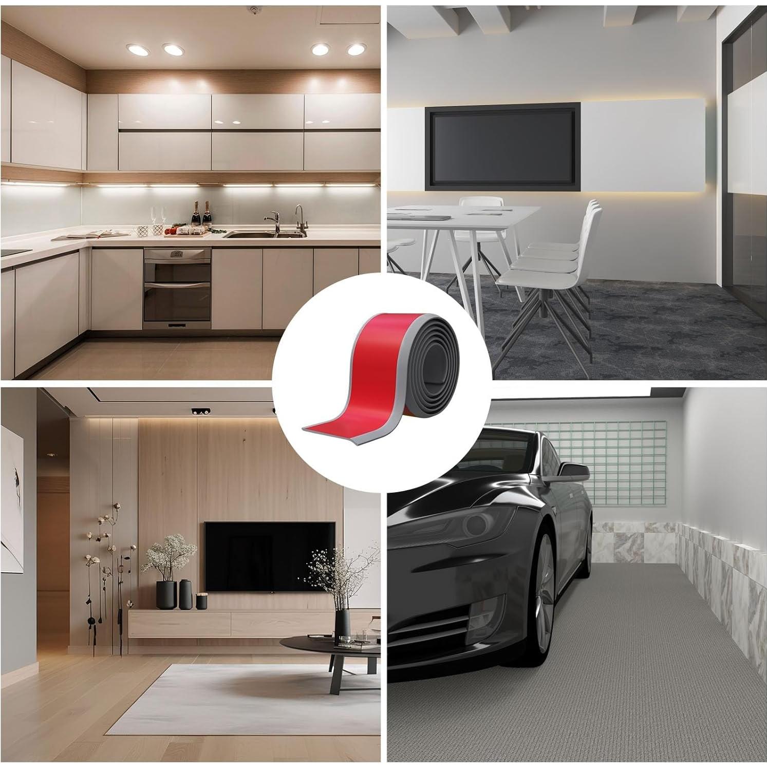 Moldura de Zócalo Flexible Duzzy 15.24 cm x 12.19 m Gris