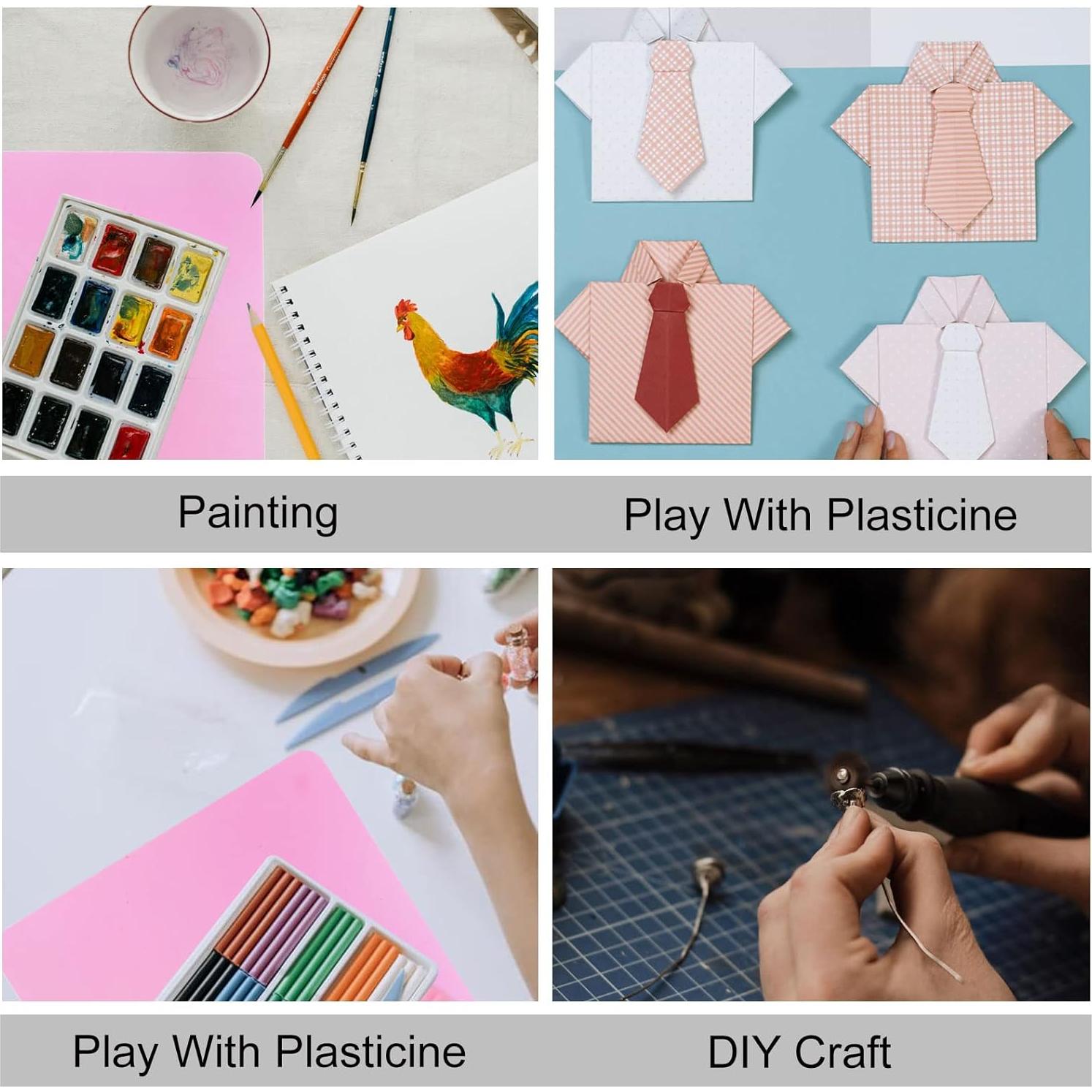 Alfombrillas de Silicona HARFINGTON 3pcs Rosa 15x10cm