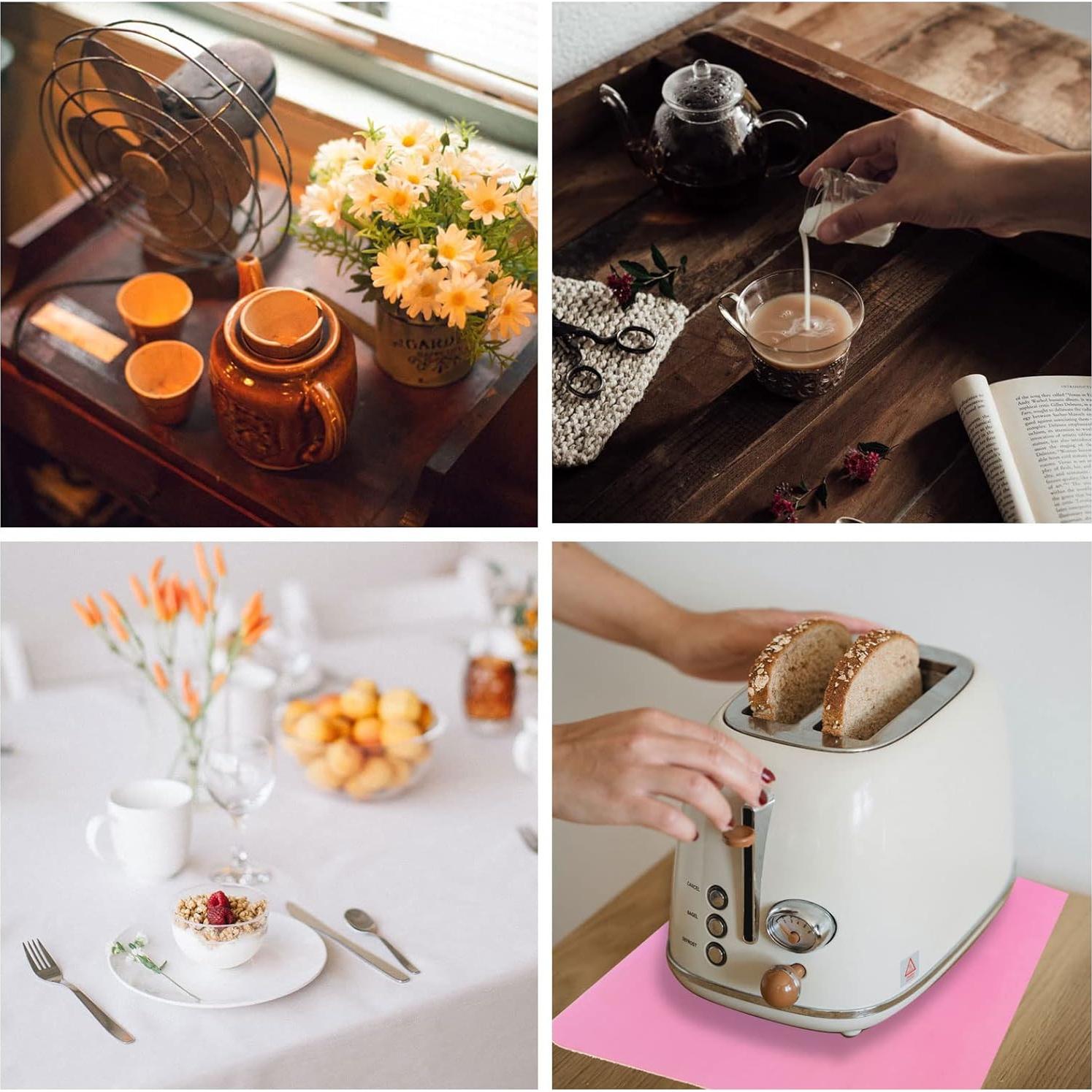 Alfombrillas de Silicona HARFINGTON 3pcs Rosa 15x10cm