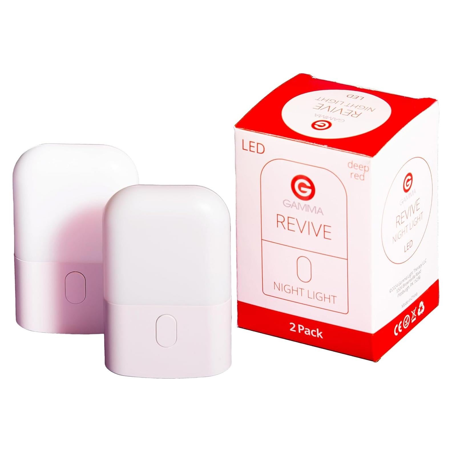 Luz Nocturna Roja Gamma Revive 670nm Terapia Sueño 2 Pzs