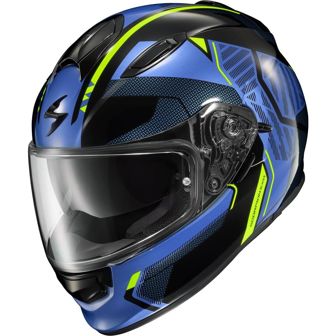 Casco Integral ScorpionEXO Ryzer Azul/Hi-Viz Grande