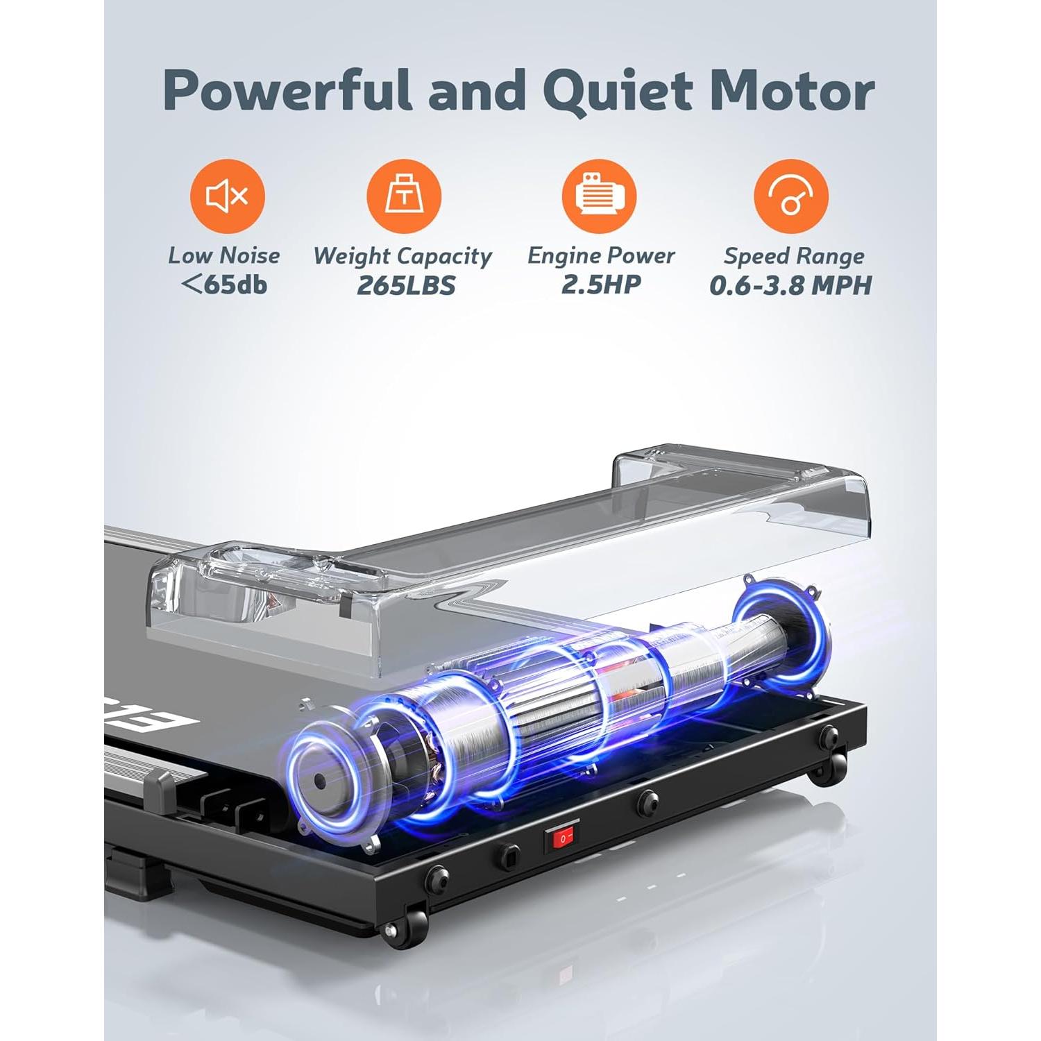 Cinta de Correr Elseluck 2 en 1 Portátil Bajo Escritorio 120kg