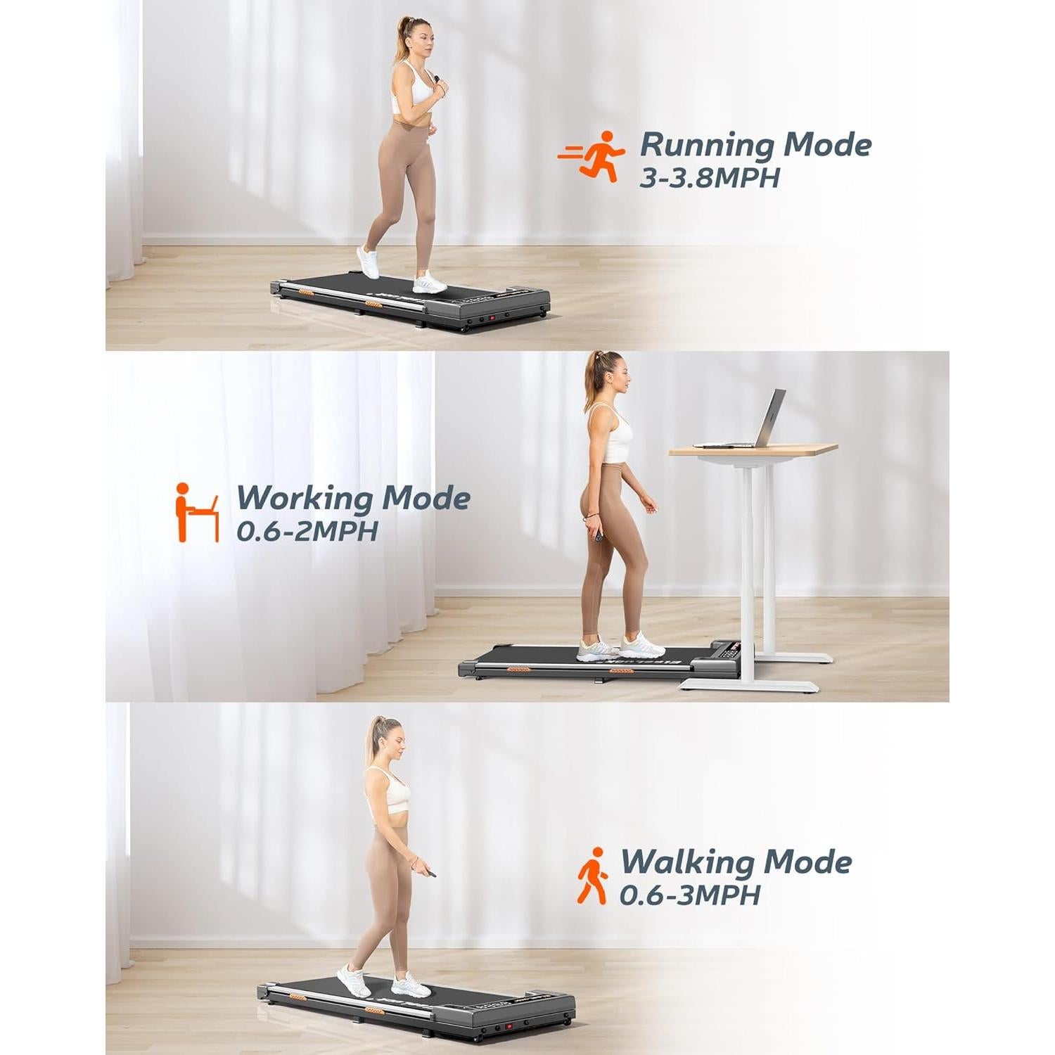 Cinta de Correr Elseluck 2 en 1 Portátil Bajo Escritorio 120kg