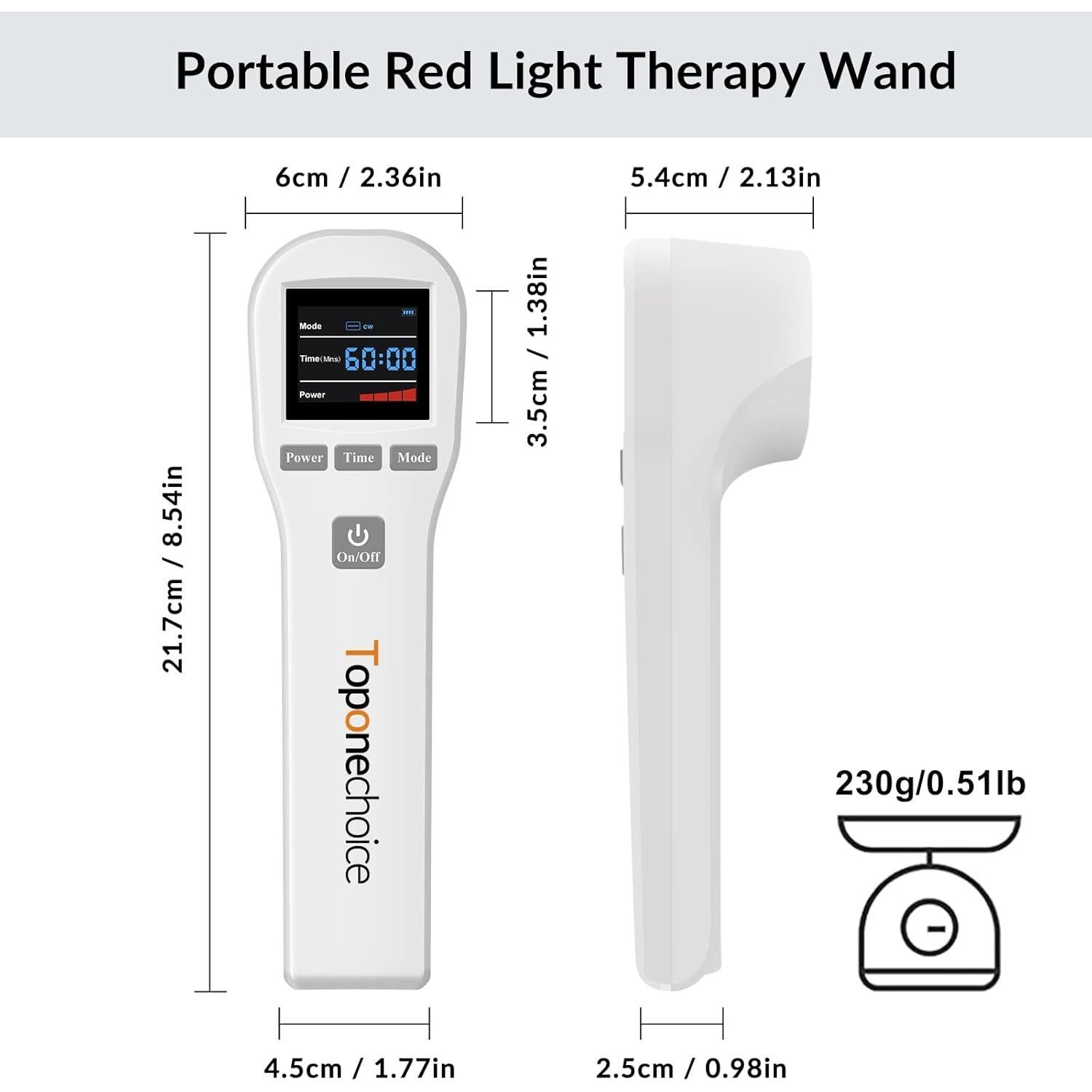 Dispositivo Terapia Luz Roja Toponechoice 4x808nm 16x650nm