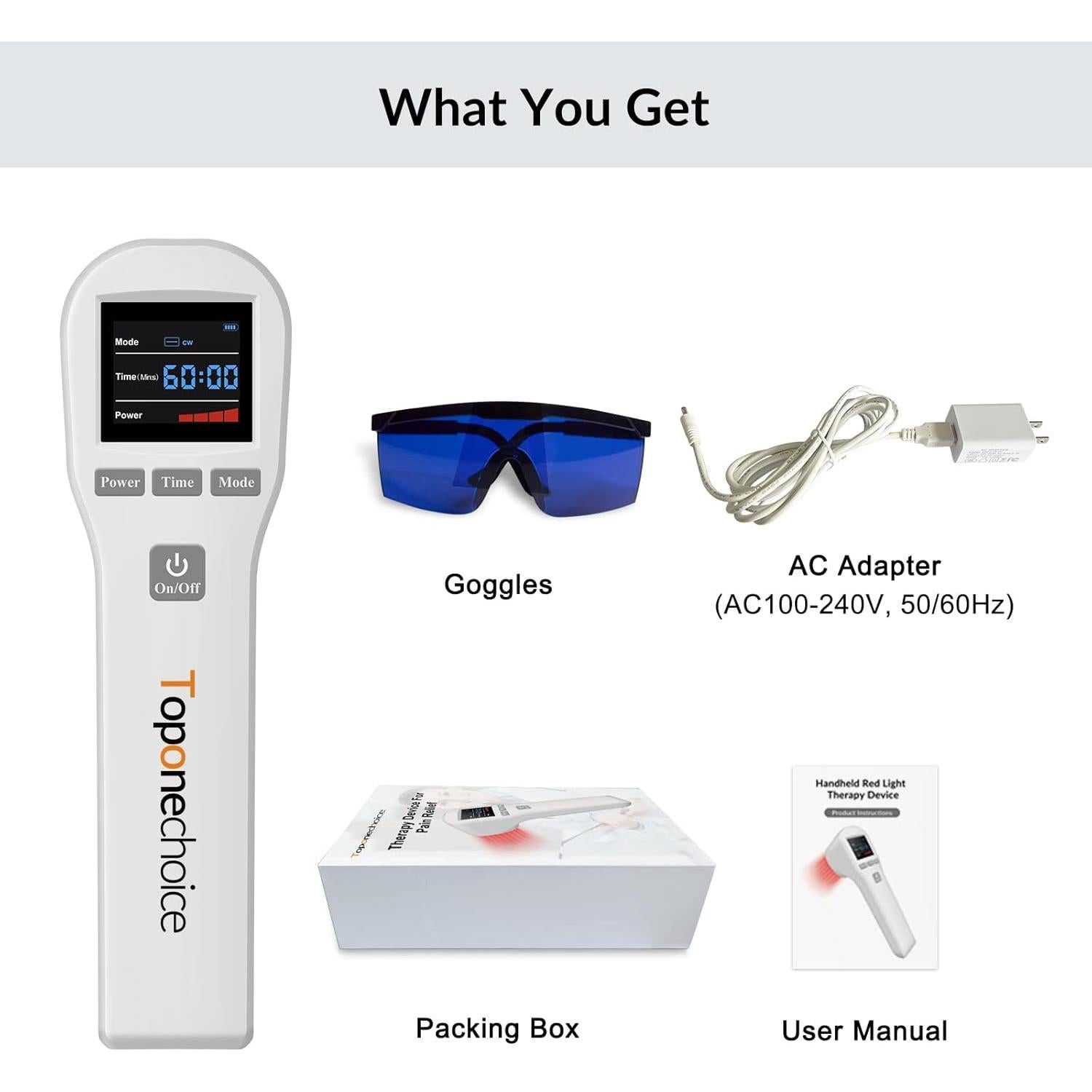 Dispositivo Terapia Luz Roja Toponechoice 4x808nm 16x650nm