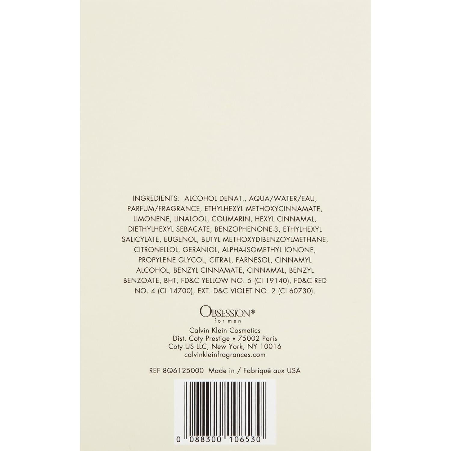 After Shave Calvin Klein Obsession 124 ml - Notas de Bergamota y Almizcle