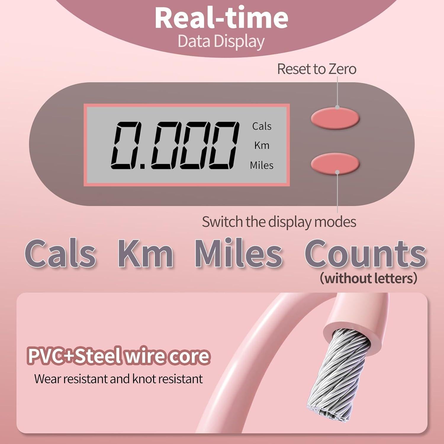 Cuerda de Saltar Inalámbrica MEHUKOJ con Contador Digital 3m