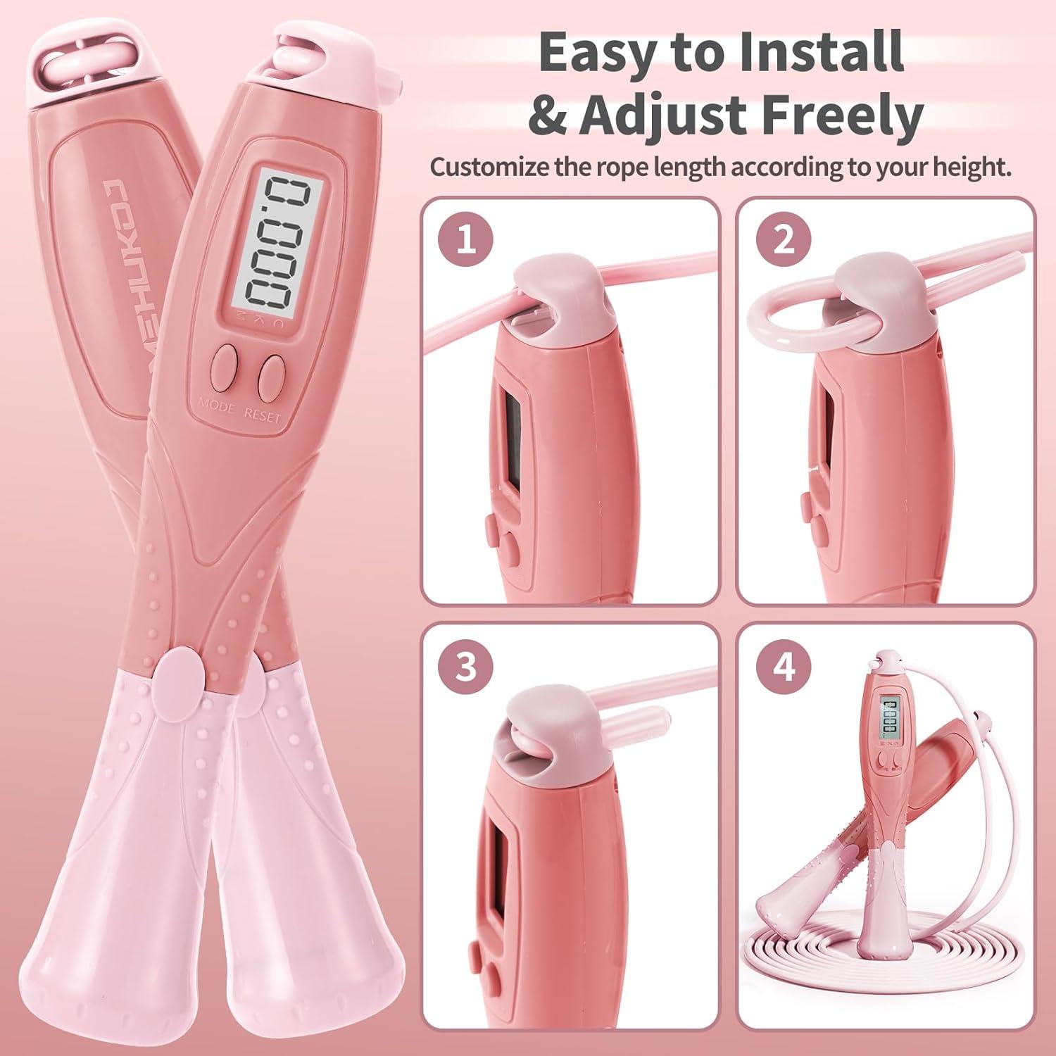 Cuerda de Saltar Inalámbrica MEHUKOJ con Contador Digital 3m