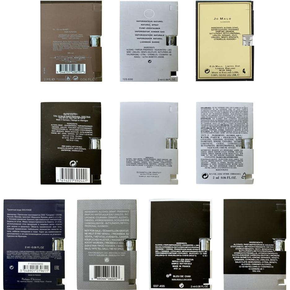 Conjunto de Muestras de Colonia para Hombres Sufeasdf 10 Piezas
