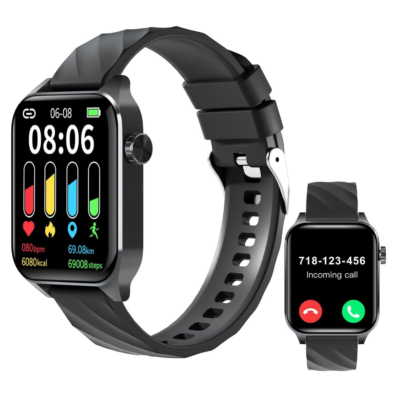 Reloj Inteligente LAMA V22 Negro con Monitoreo de Salud 24/7