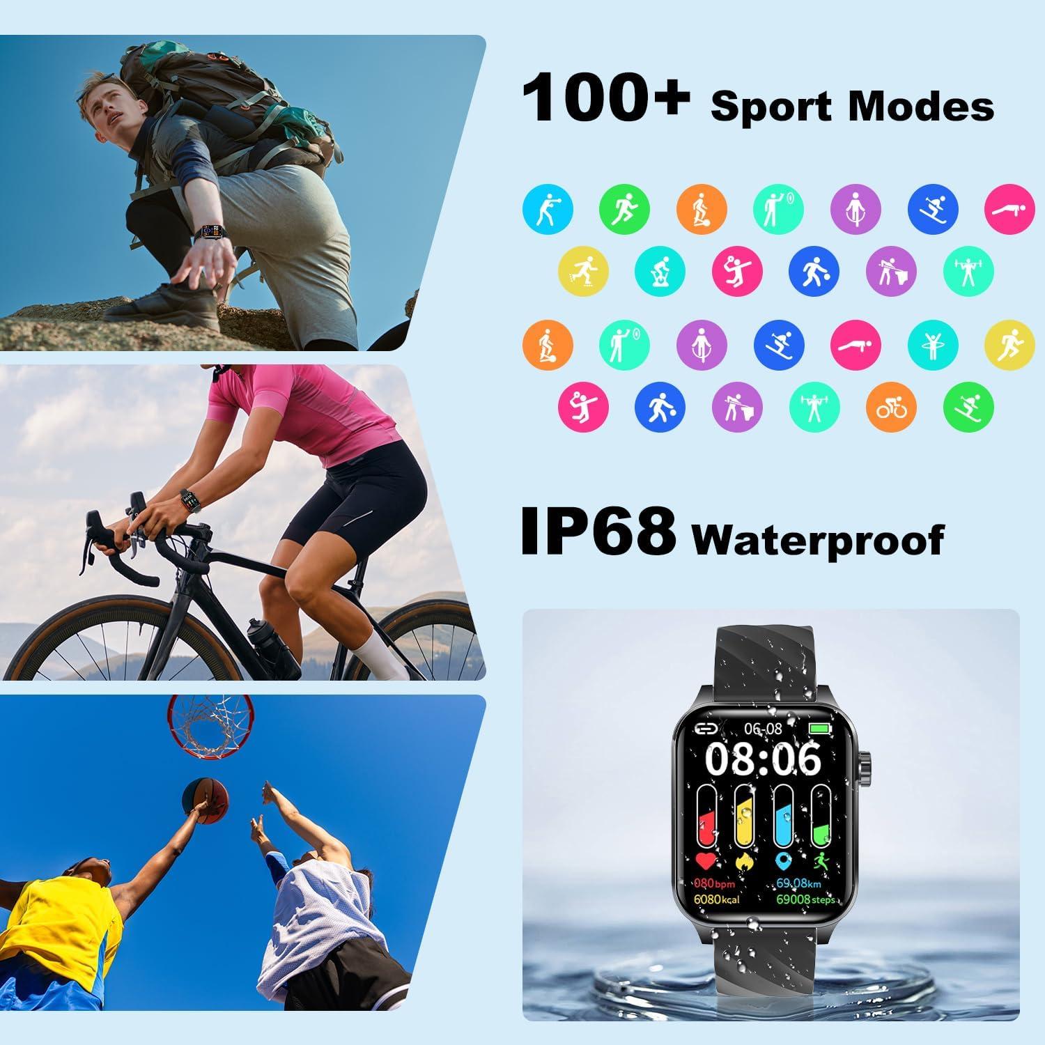 Reloj Inteligente LAMA V22 Negro con Monitoreo de Salud 24/7