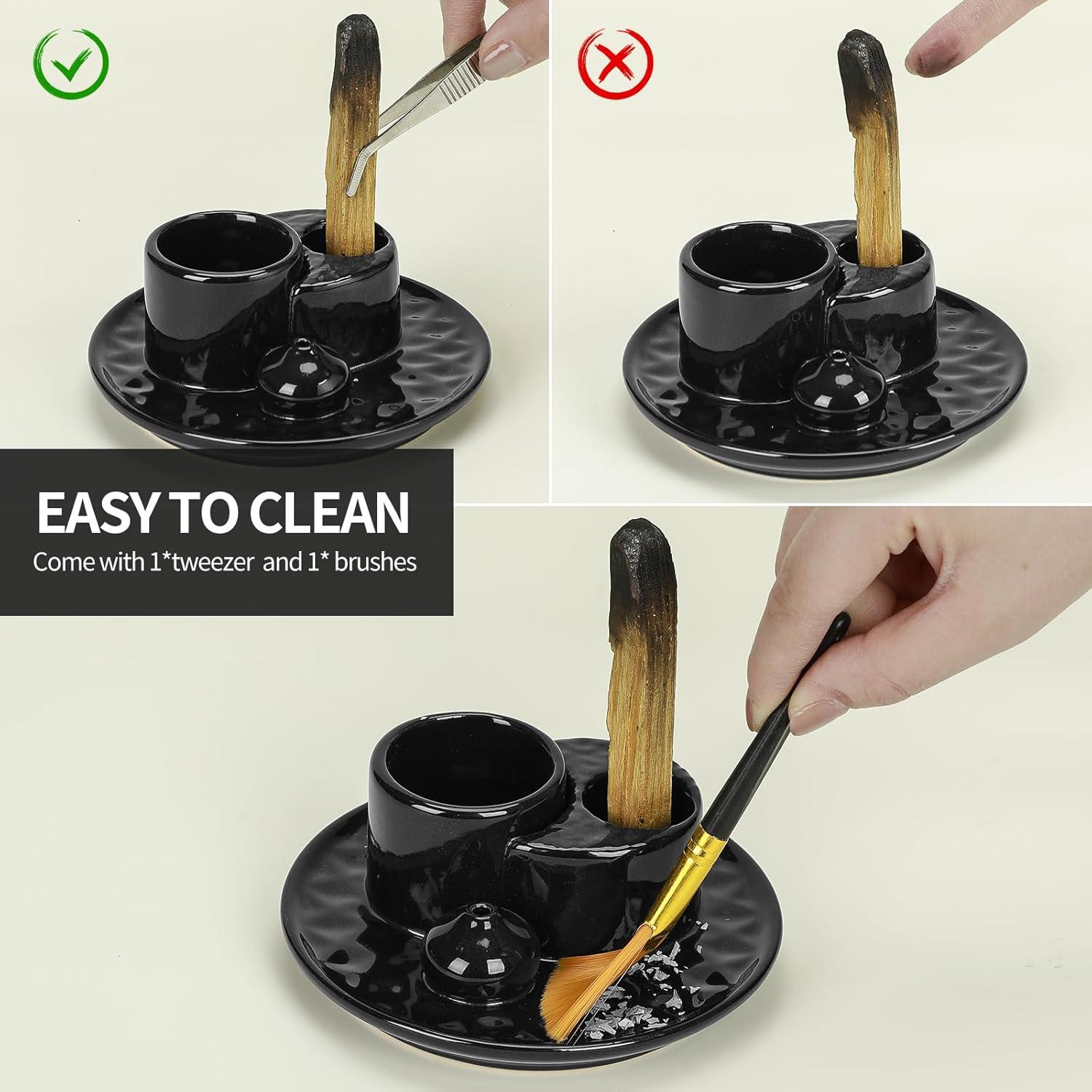 Soporte de Cerámica para Palo Santo y Salvia ToolSentryX Negro