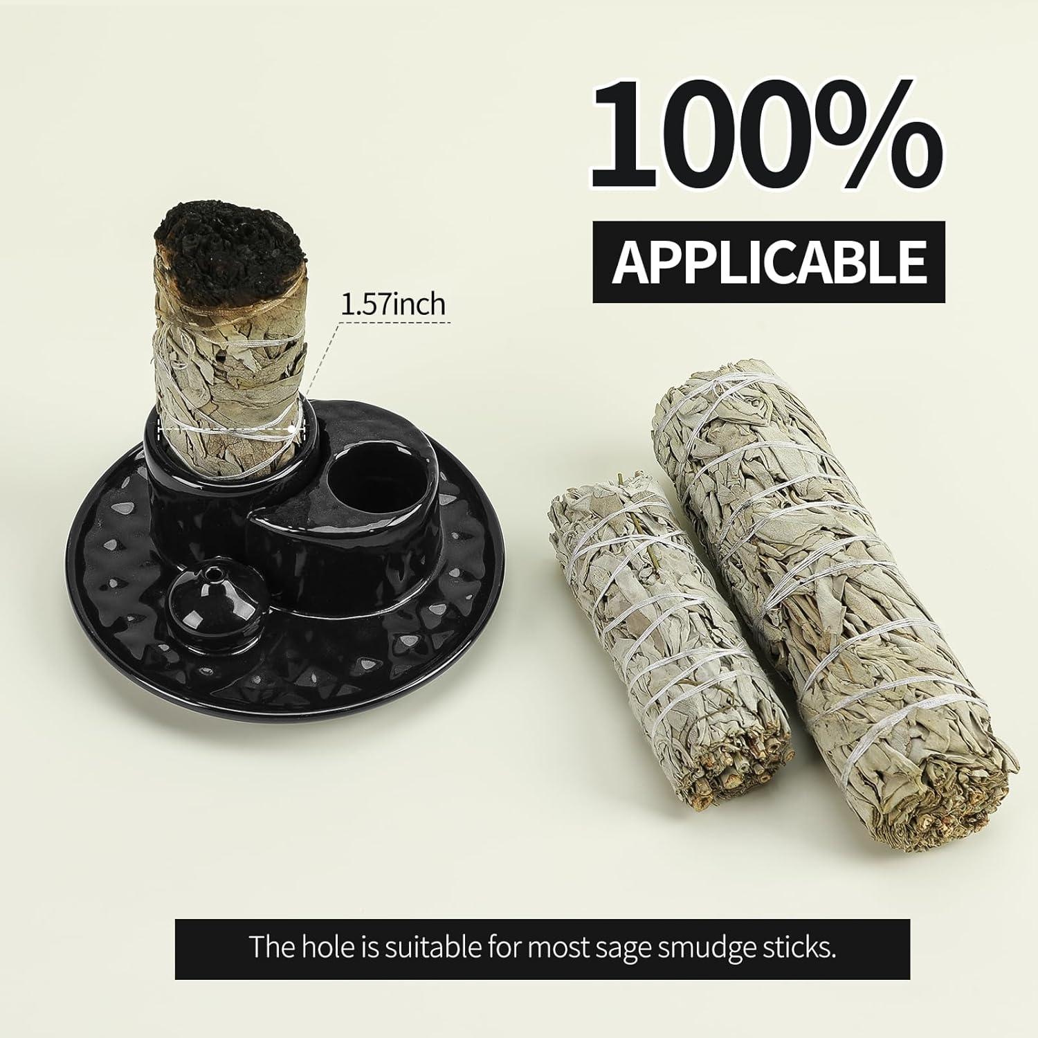 Soporte de Cerámica para Palo Santo y Salvia ToolSentryX Negro