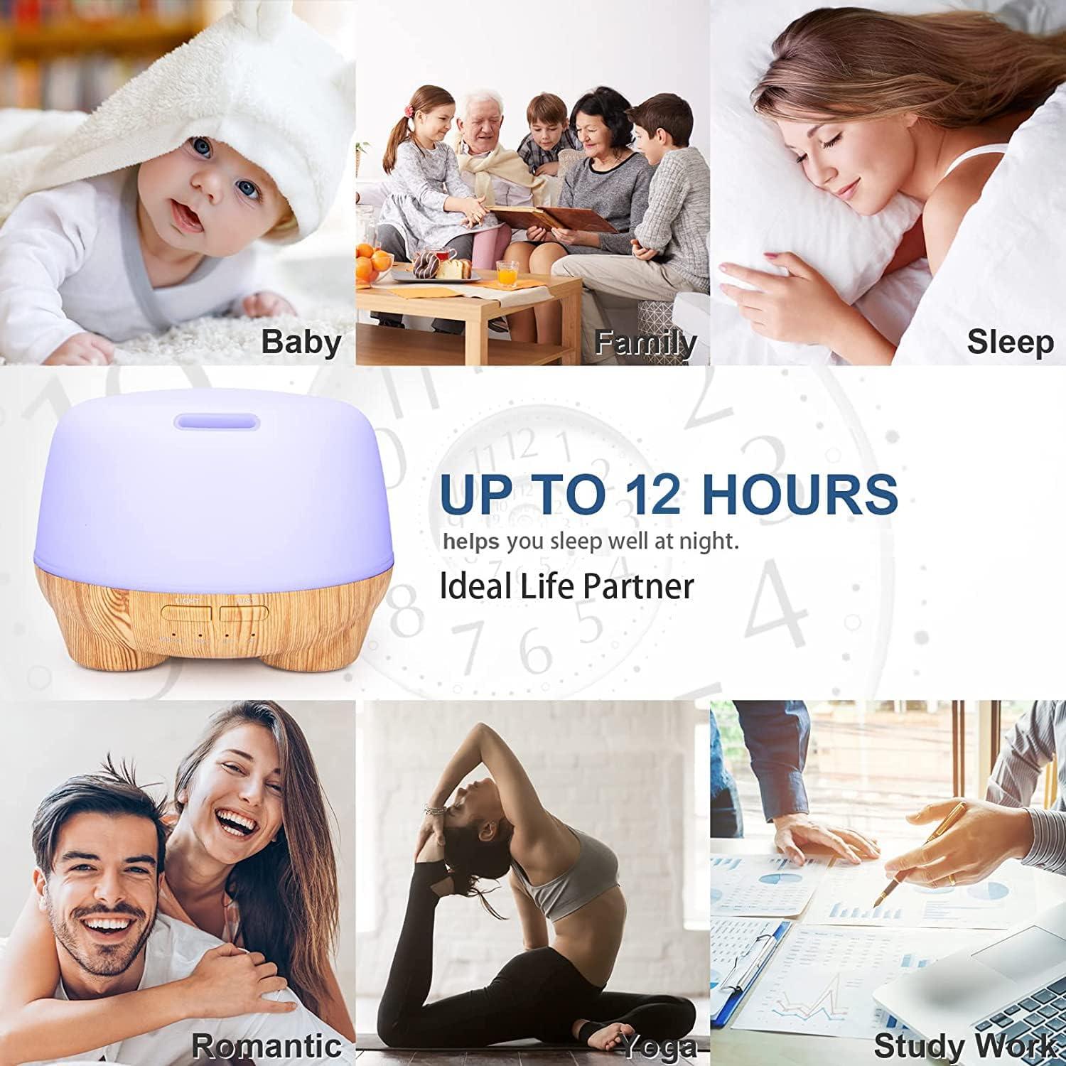 Difusor de Aceite Esencial Marchred 500ML Ultrasónico con Control Remoto