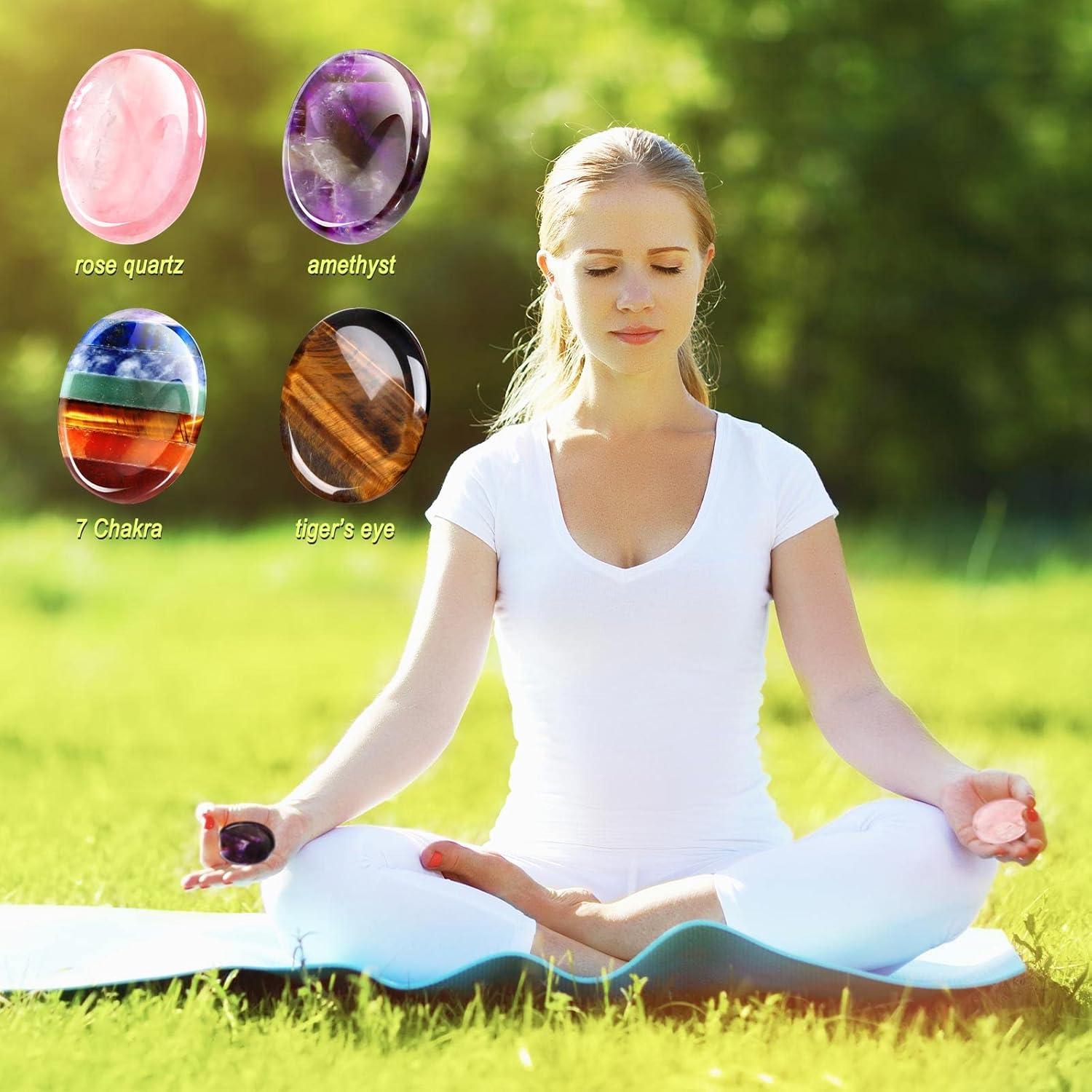 Piedras de Preocupación para Pulgar Roowest - 4 Piezas Cristales