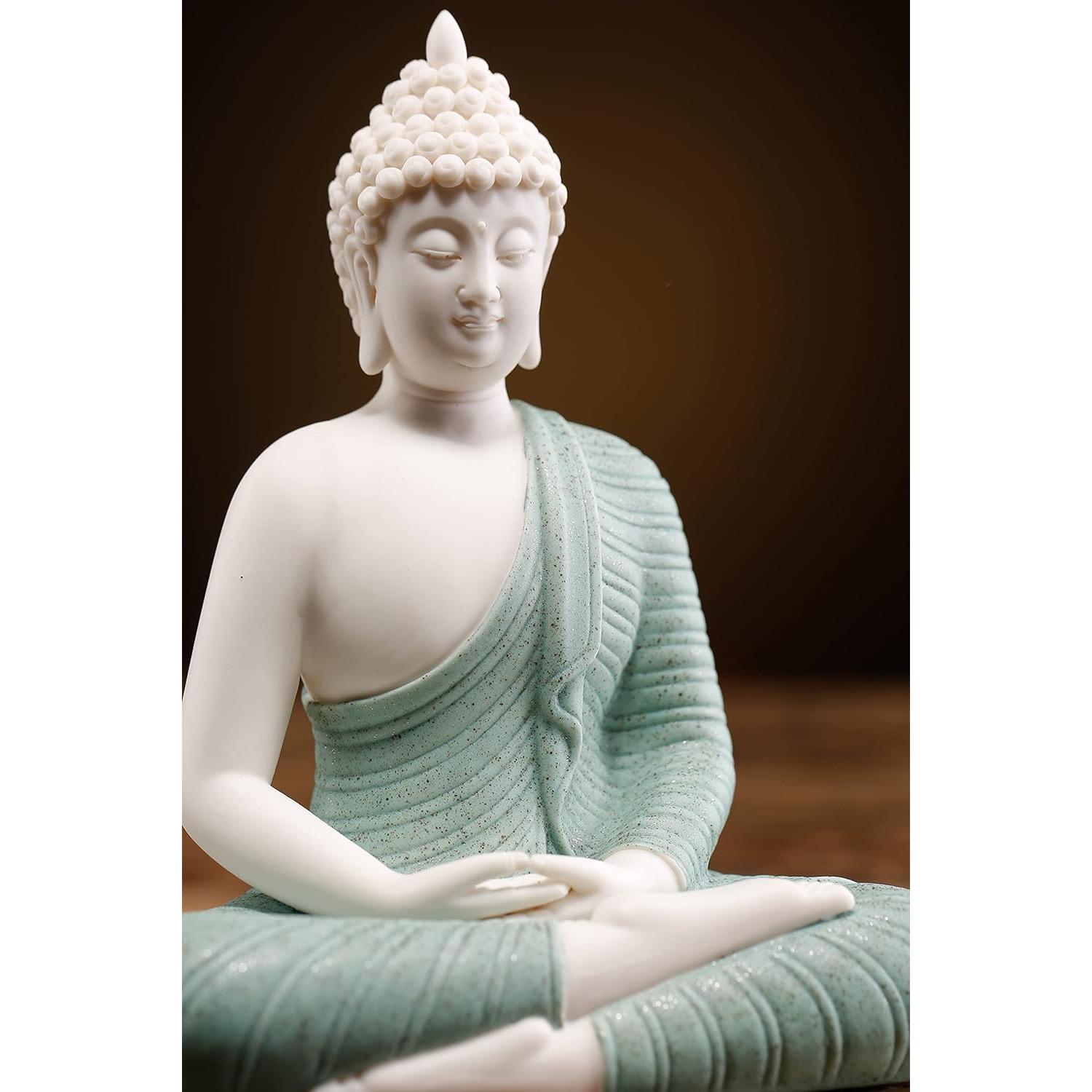 Estatua de Buda Verde Cerámica 15 cm Decoración Hogar