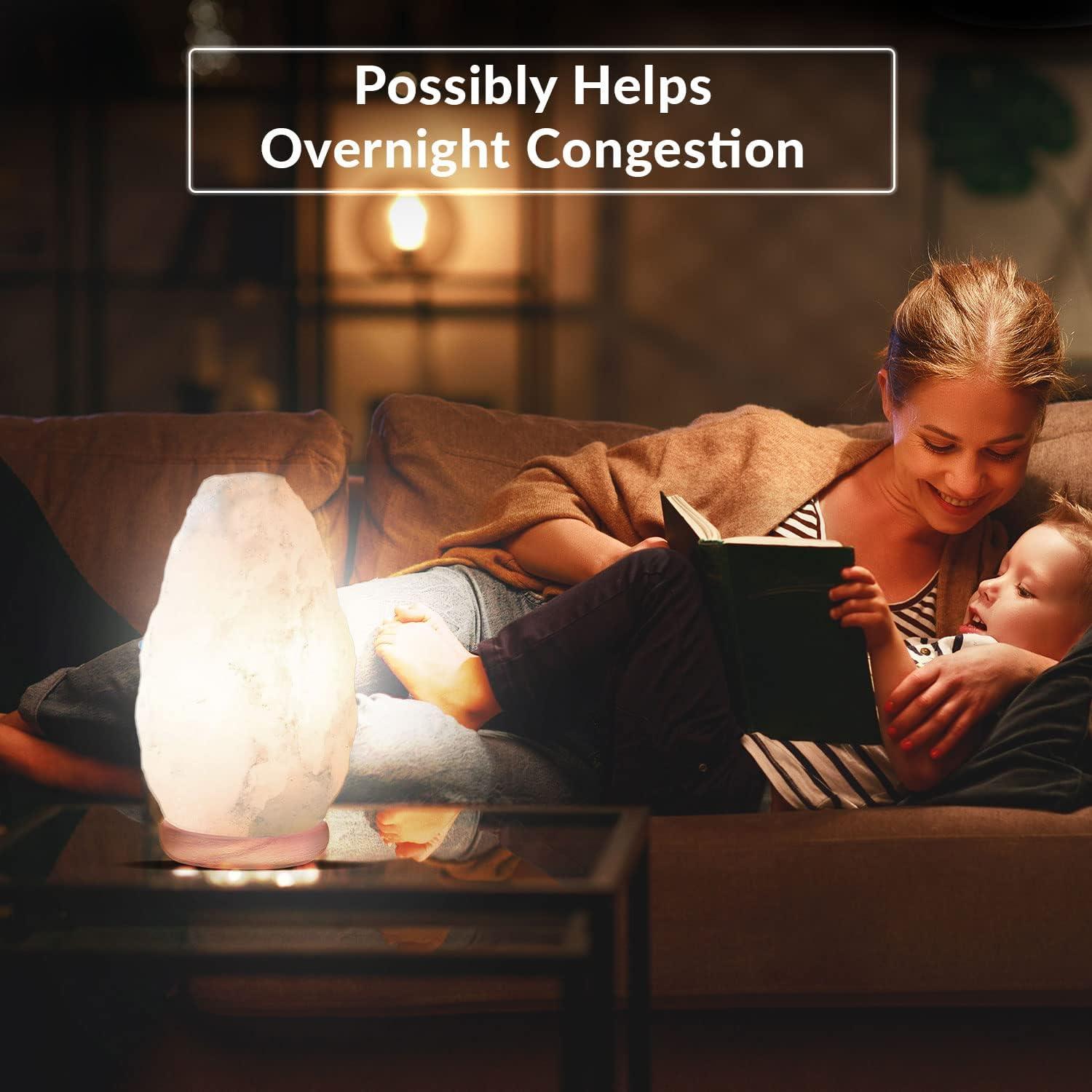 Lámpara de Sal Blanca Himalayan Glow 2.3 kg, Luz Nocturna