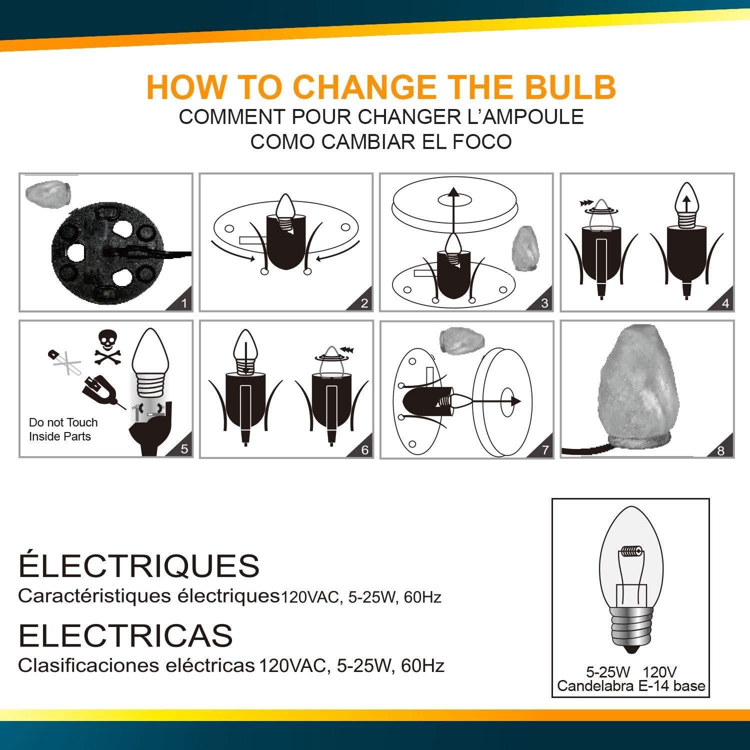 Lámpara de Sal Blanca Himalayan Glow 2.3 kg, Luz Nocturna