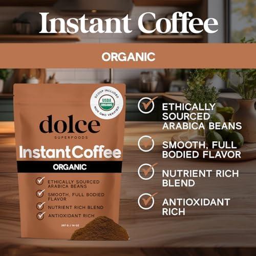 Café Instantáneo Orgánico Dolce Superfoods 396g - Sabor Intenso