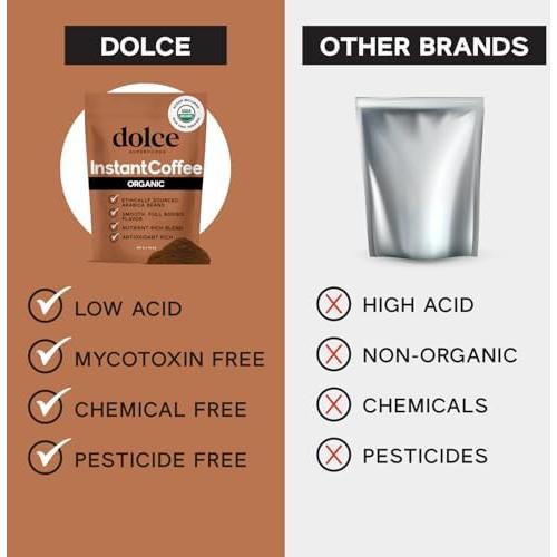 Café Instantáneo Orgánico Dolce Superfoods 396g - Sabor Intenso