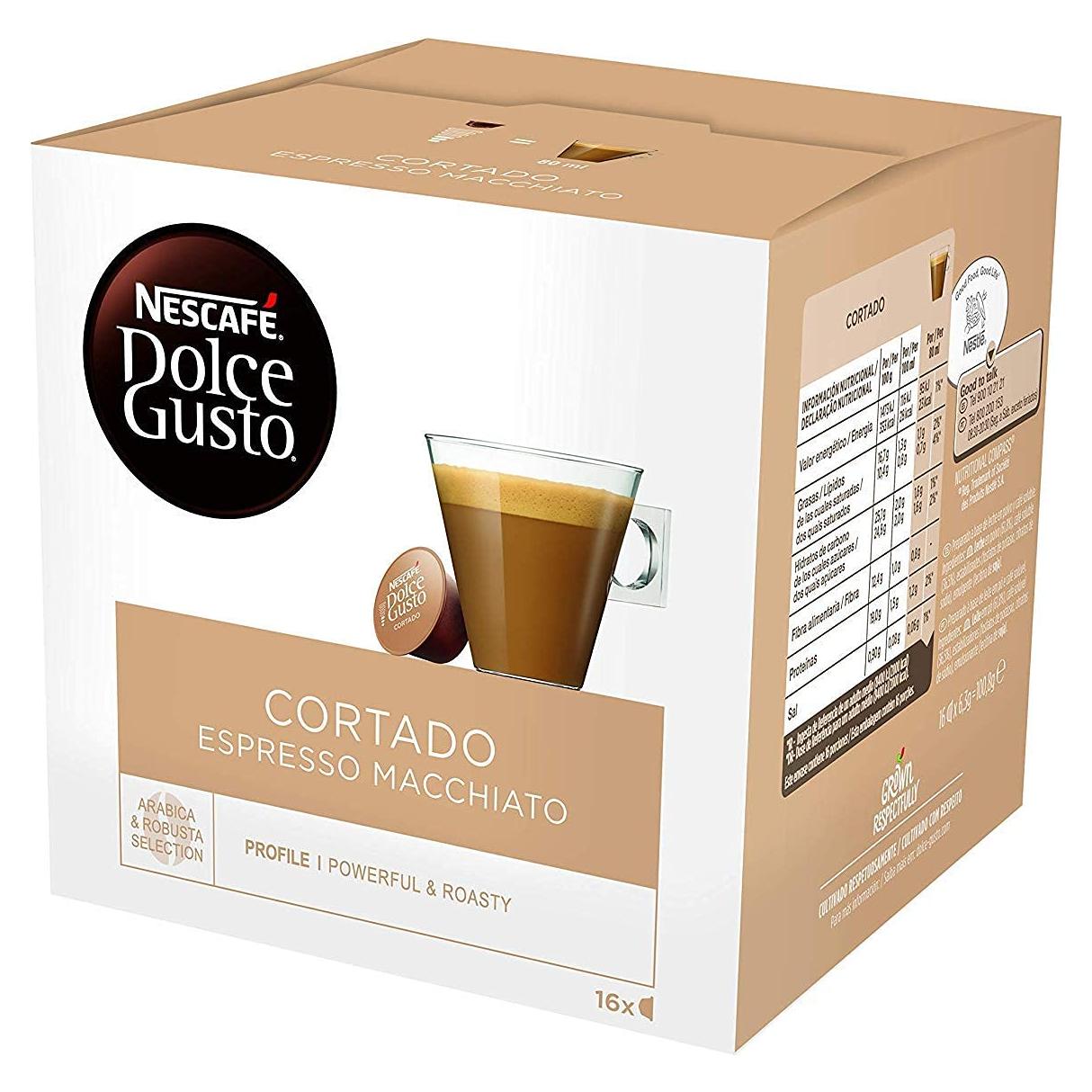 Cápsulas de Café Dolce Gusto Cortado Espresso Macchiato 48 Unidades