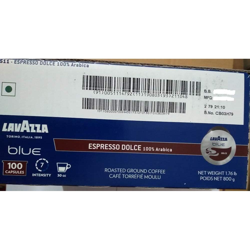 Cápsulas de Café Espresso Dolce Lavazza BLUE - 100 Unidades