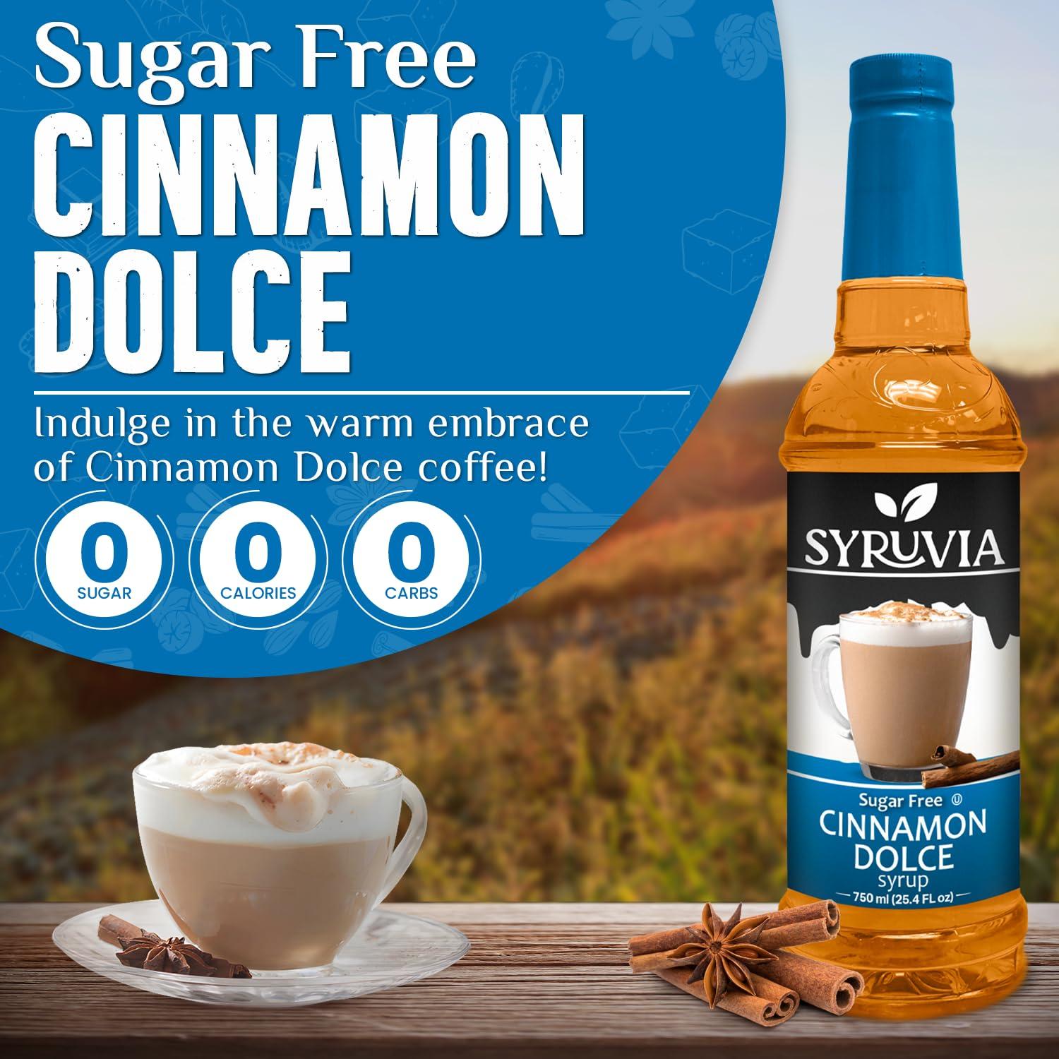 Jarabe Sin Azúcar Canela Dolce Syruvia 750 ml para Café