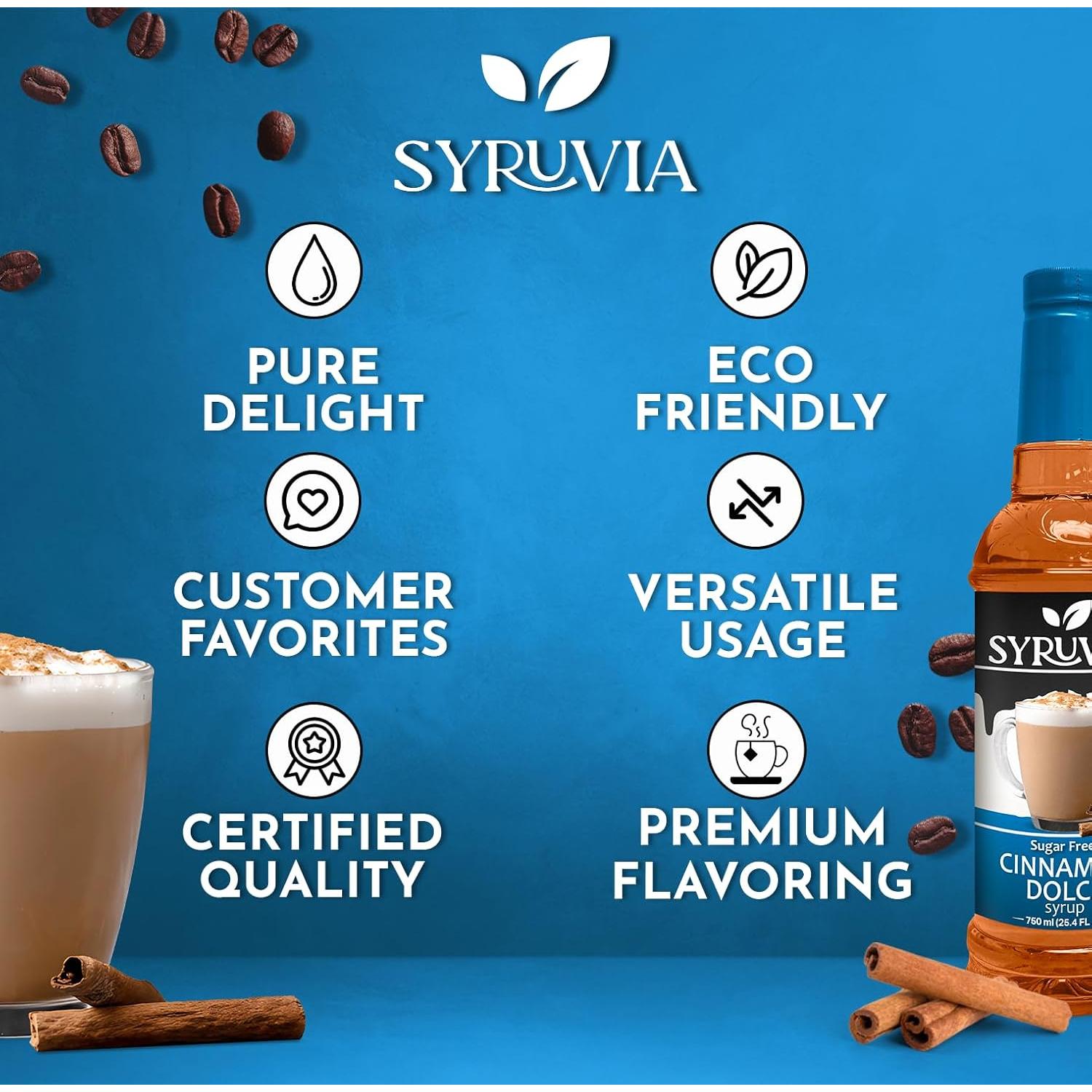 Jarabe Sin Azúcar Canela Dolce Syruvia 750 ml para Café