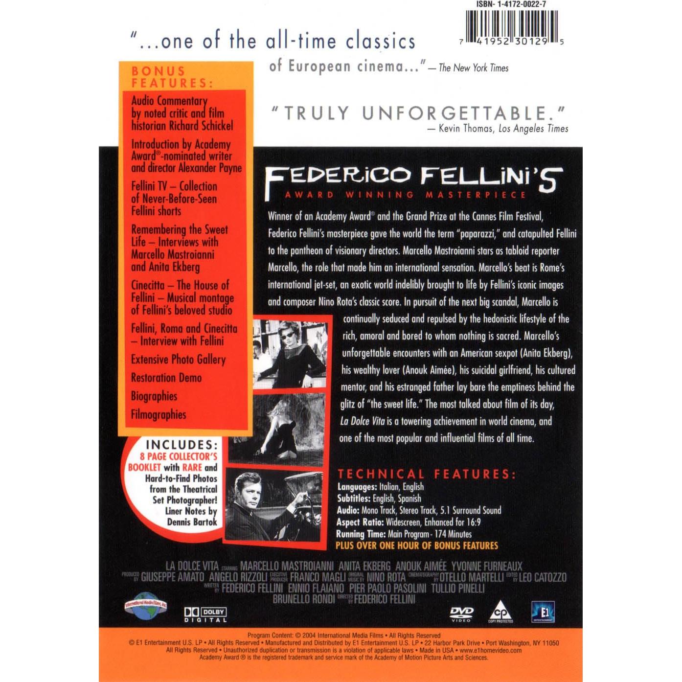La Dolce Vita Edición Coleccionista DVD 2 Discos 1961