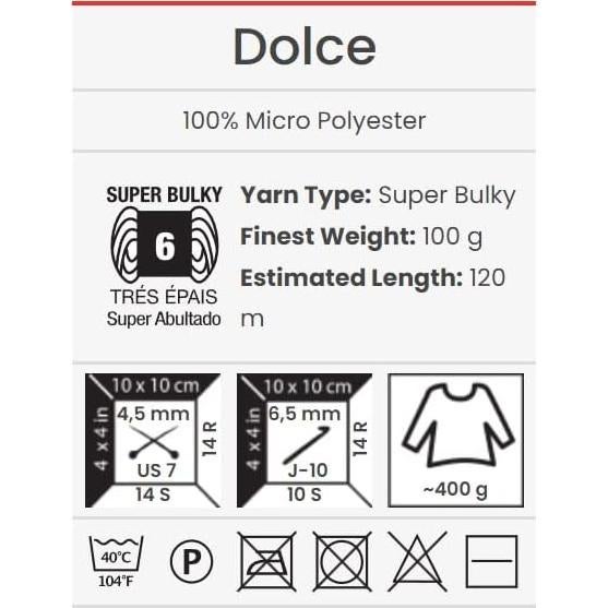 Hilo Chenille Velvet YarnArt Dolce 100g 120m Super Grueso