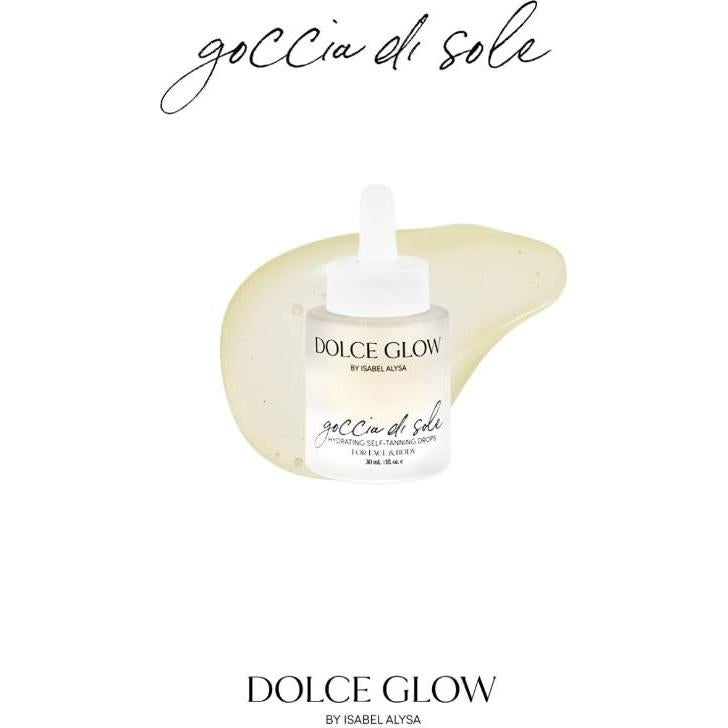 DOLCE GLOW Goccia De Sole Hydrating Tanning Drops Face And Body, 1 oz.