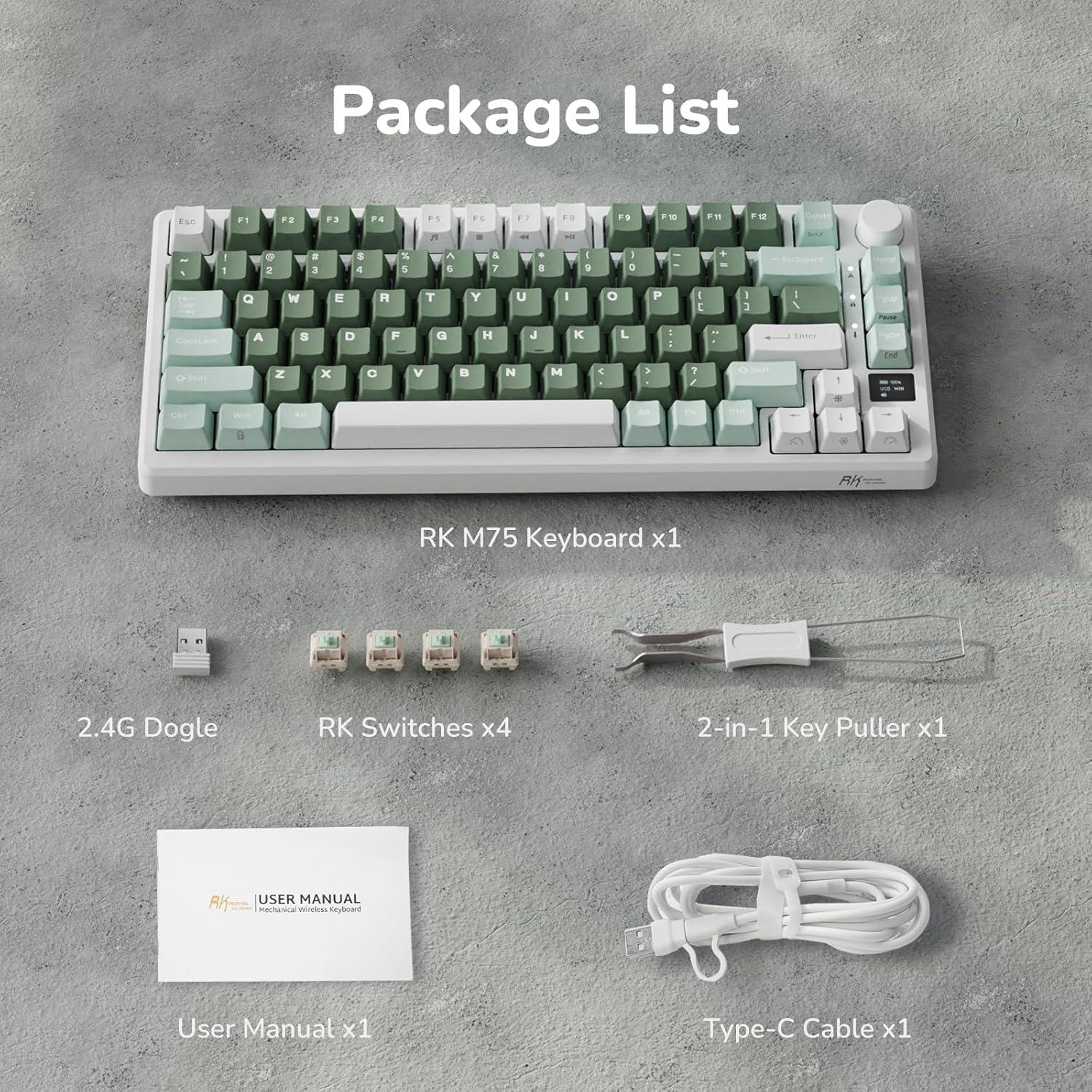 Teclado Mecánico RK ROYAL KLUDGE M75 75% RGB OLED