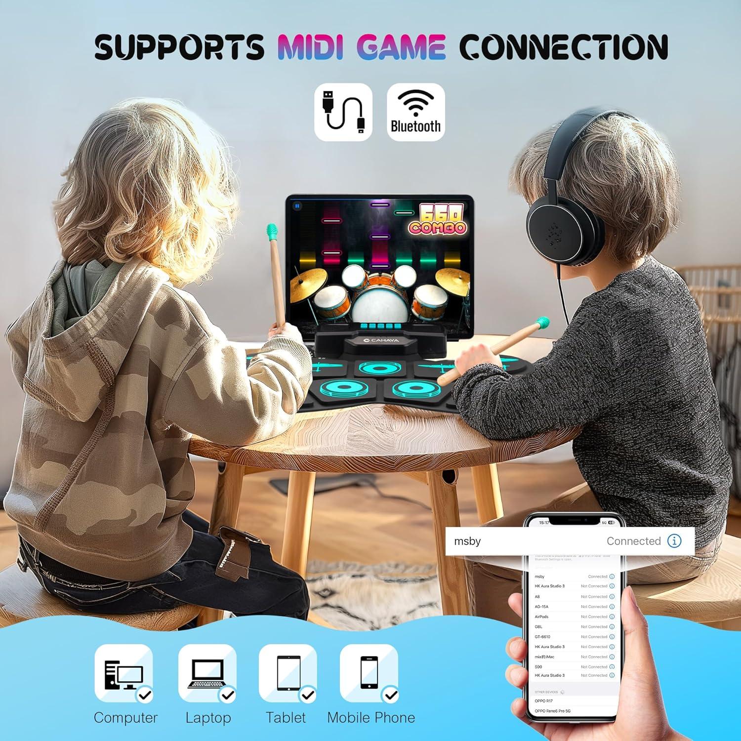 Pad de Batería Electrónica CAHAYA 9 Pads Plegable 0.72 kg