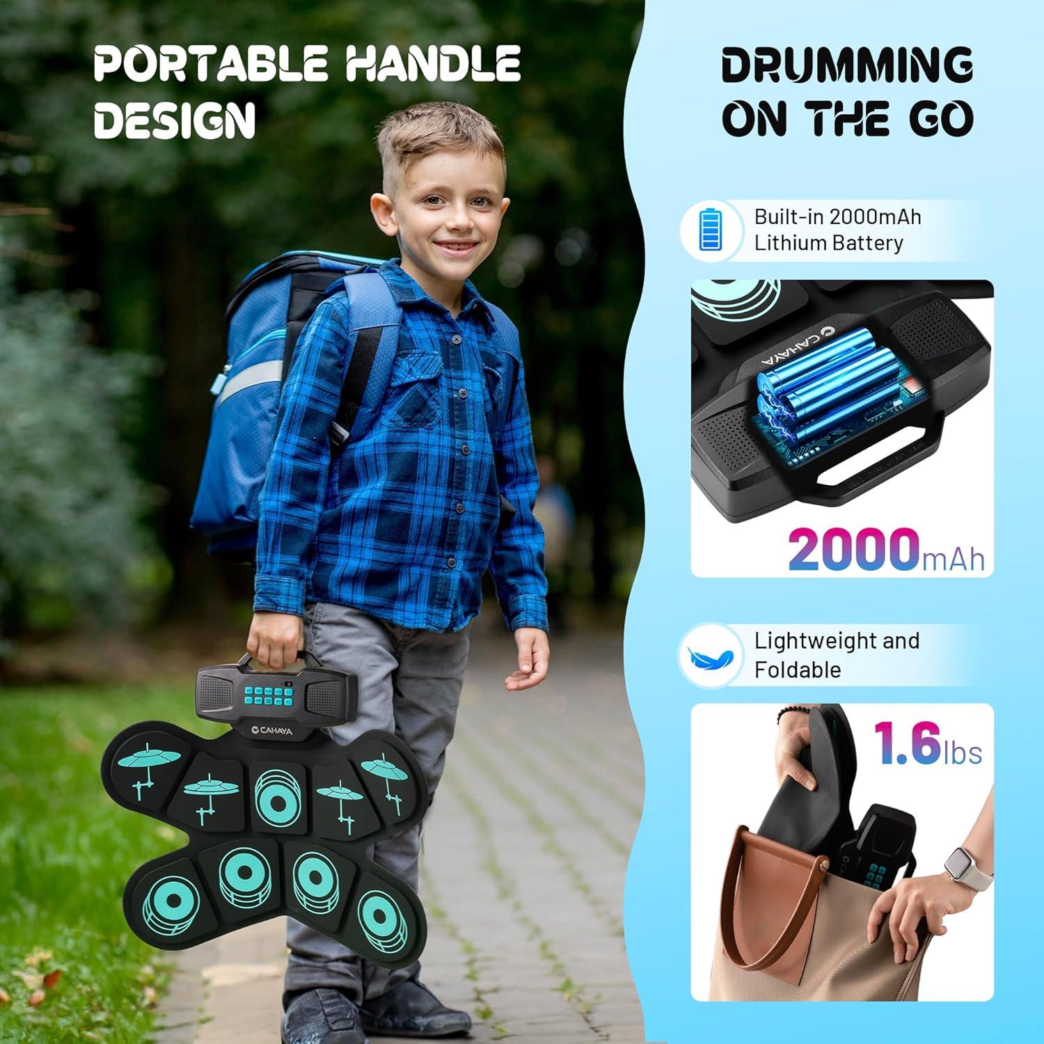 Pad de Batería Electrónica CAHAYA 9 Pads Plegable 0.72 kg