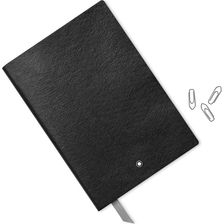 Cuaderno Rayado Montblanc #146 Negro 15x21cm Cuero Saffiano