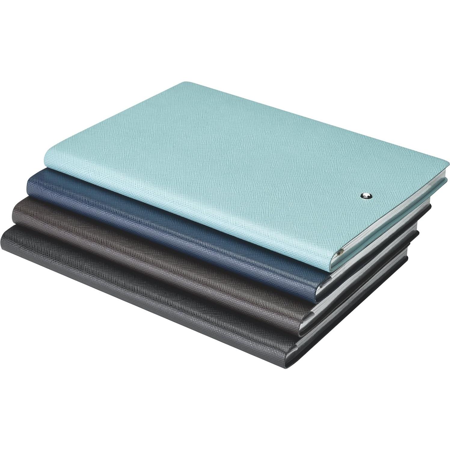 Cuaderno Rayado Montblanc #146 Negro 15x21cm Cuero Saffiano