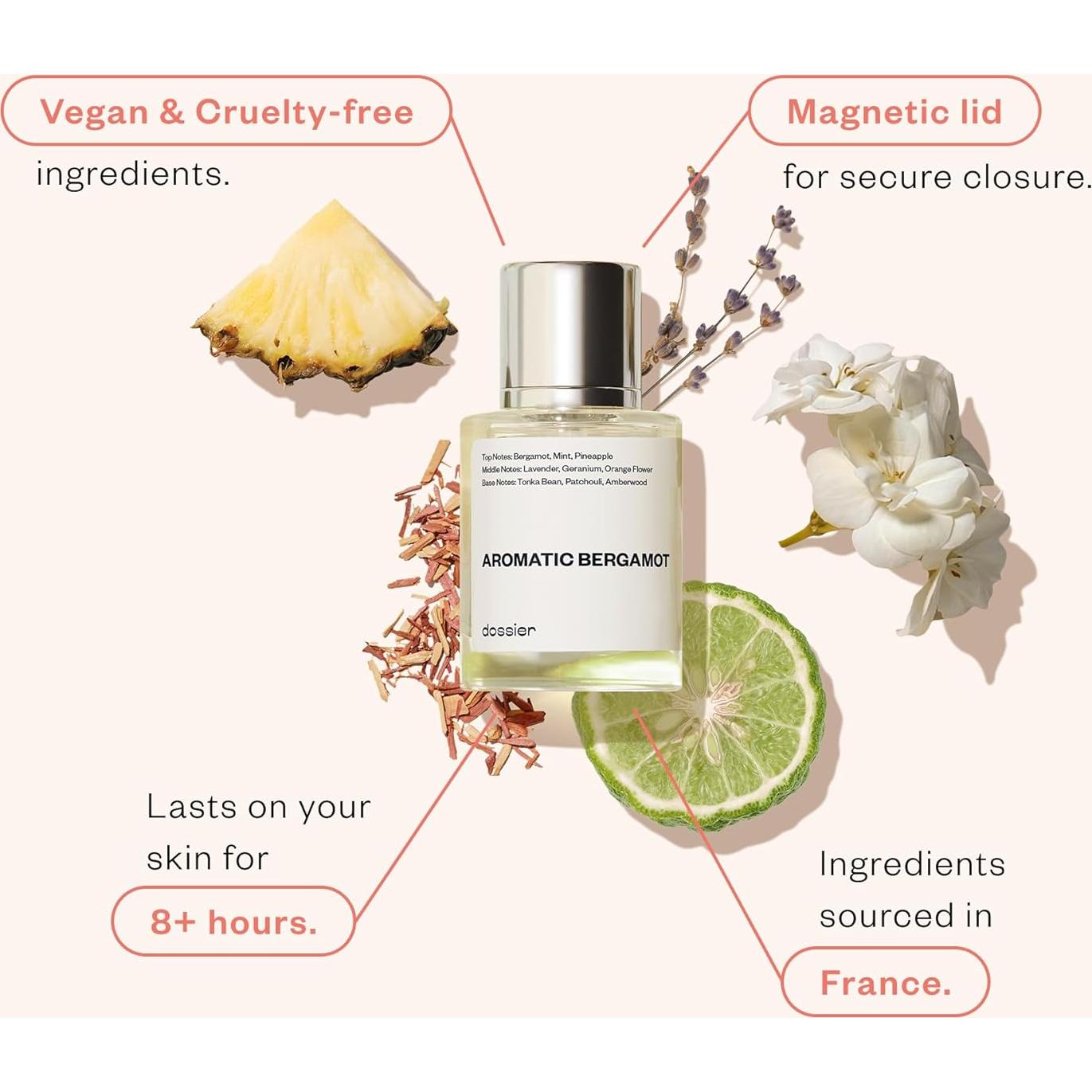 Perfume Dossier Bergamota Aromática 50ml - Vegano y Libre de Parabenos