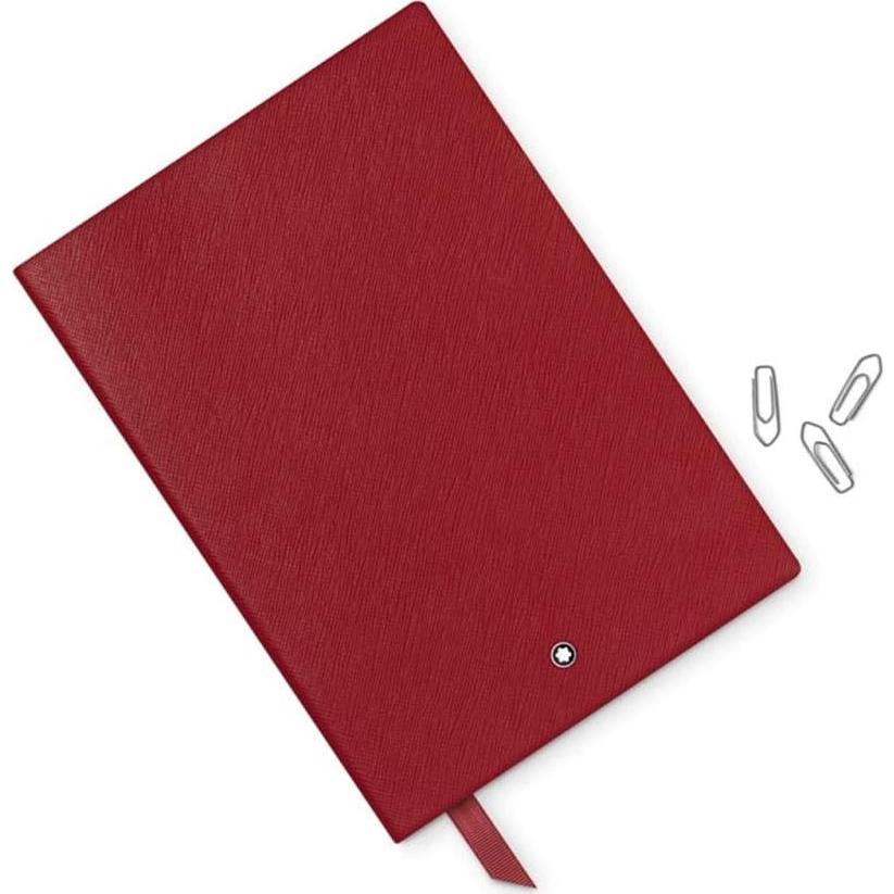 Cuaderno Montblanc 116521 A5 Rojo Rayado de Cuero Saffiano