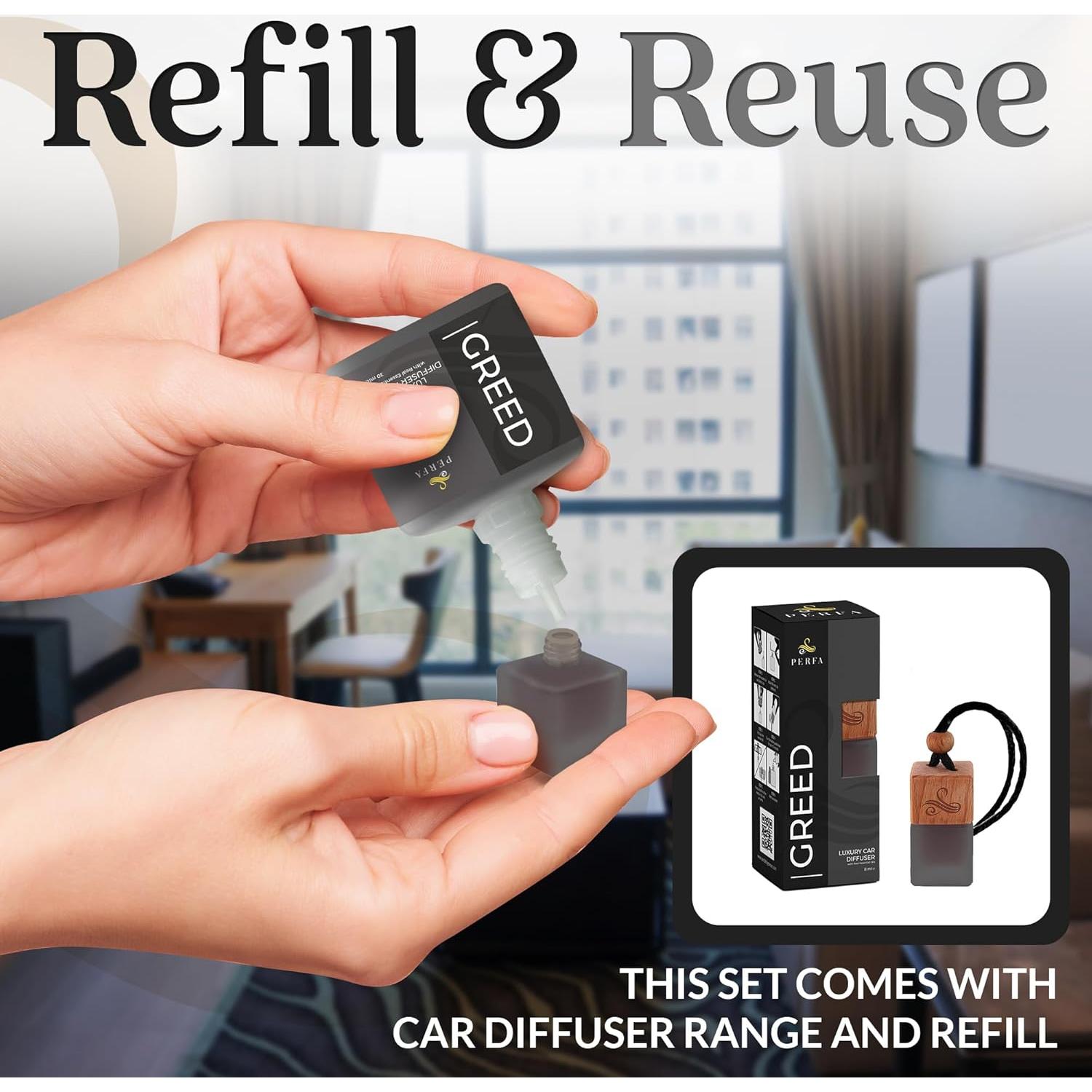 Ambientador de Coche Creed Perfa | Recarga y Eliminador de Olores