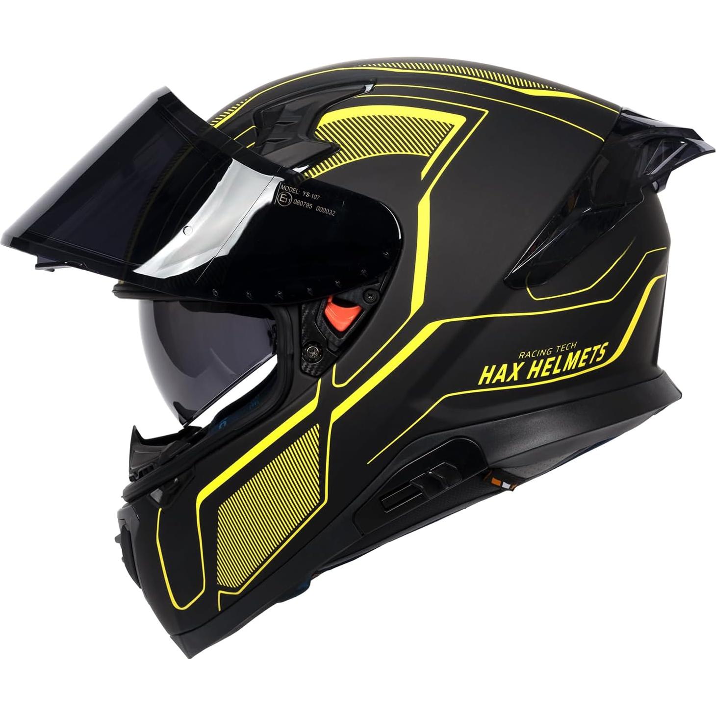 Casco HAX Impulse Doble Ala Amarillo 2.15 kg DOT