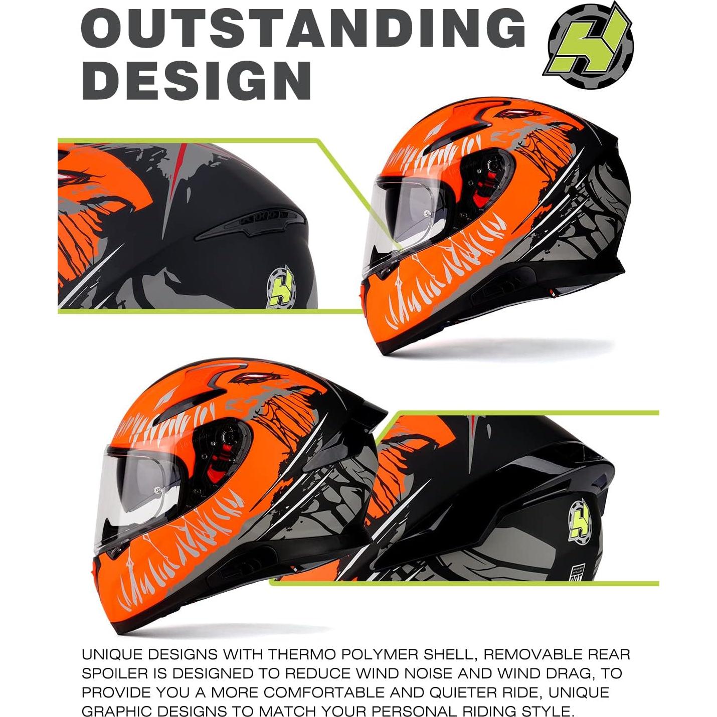 Casco HAX Impulse Naranja L con visor Pinlock y ventilación