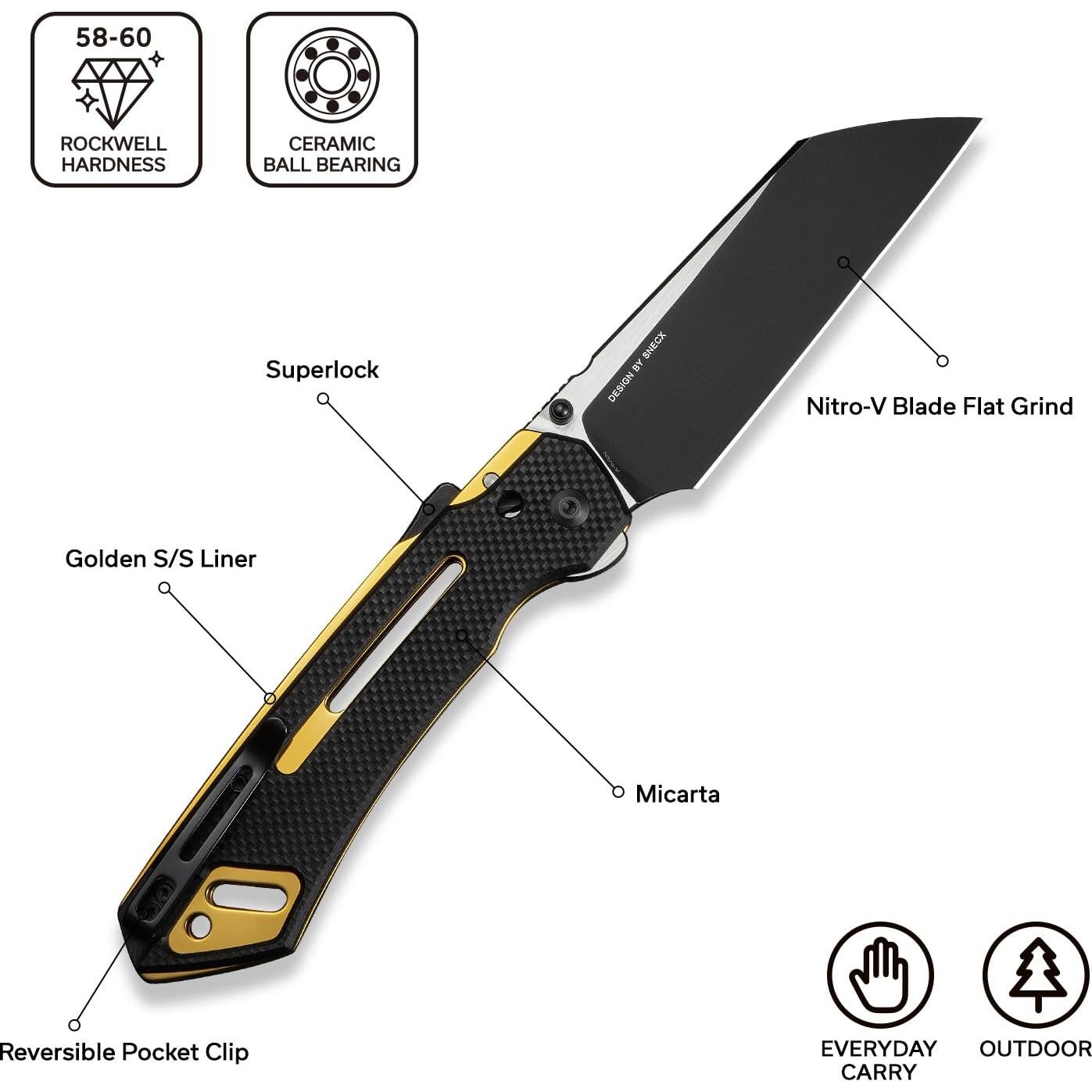 Cuchillo Plegable CIVIVI Buster FG con Hoja Nitro-V 10.67 cm