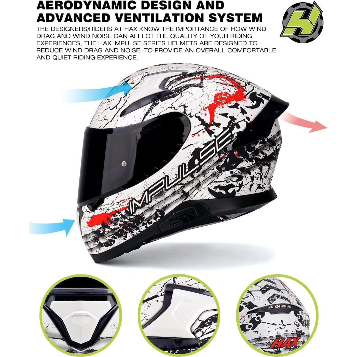 Casco HAX Impulse Escorpión DOT Cara Completa 2,04 kg