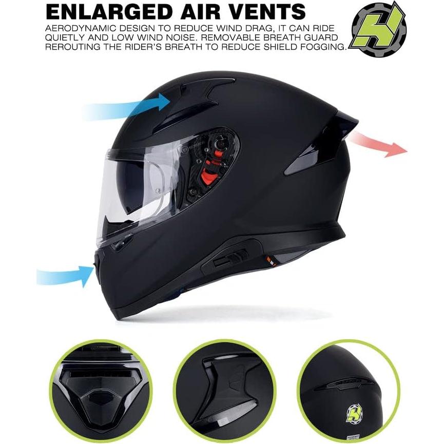 Casco HAX Impulse cara completa Negro mate XXL