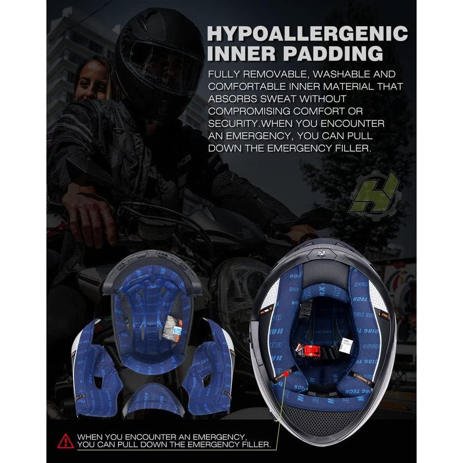 Casco HAX Impulse cara completa Negro mate XXL